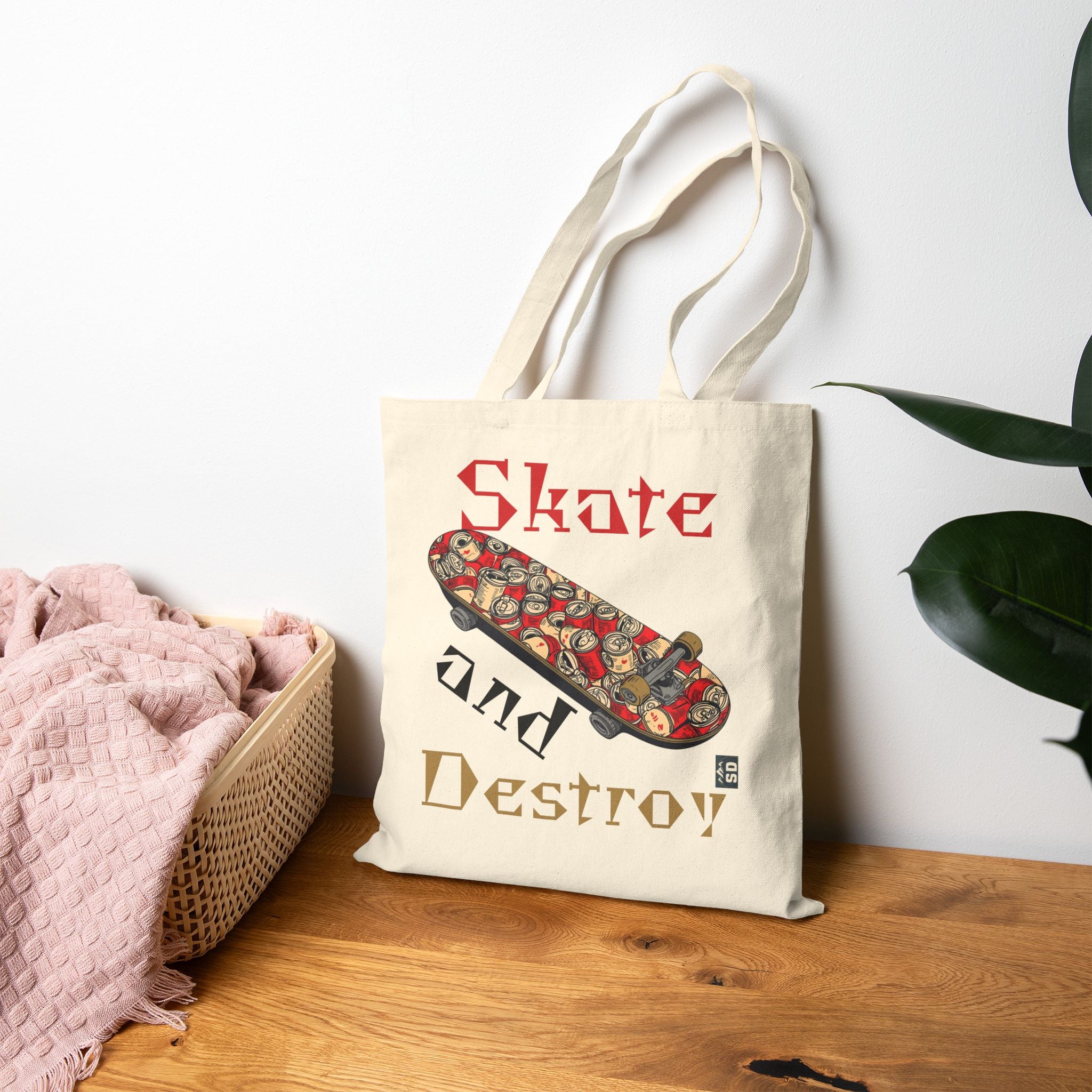 Skate and Destroy Canvas Tote Bag