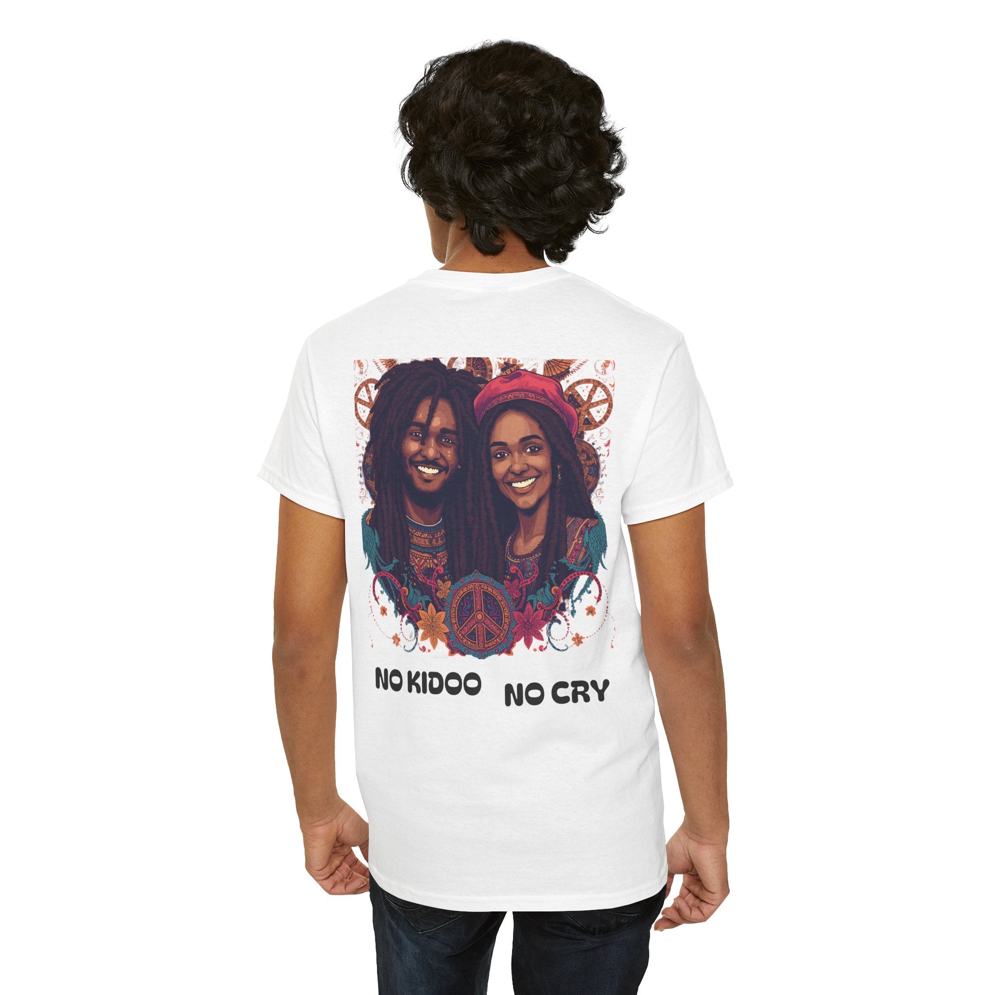 Unisex Heavy Cotton Tee with 'No Kids No Cry' Artwork, Vintage Tee, Music Lover Gift,  Inspired Shirt, Casual Streetwear
