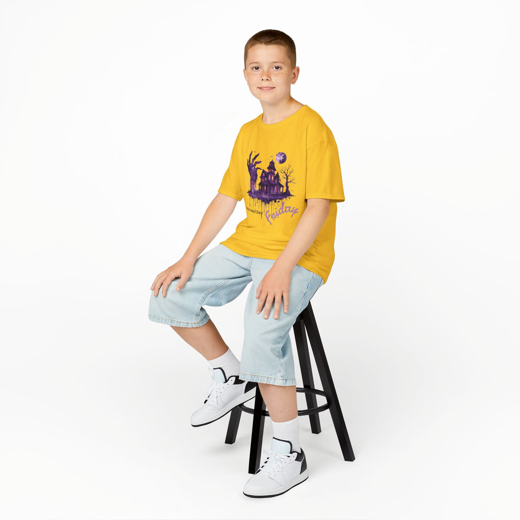 Kids Tee Fun Movie Wednesday T-Shirt Ideal for Halloween