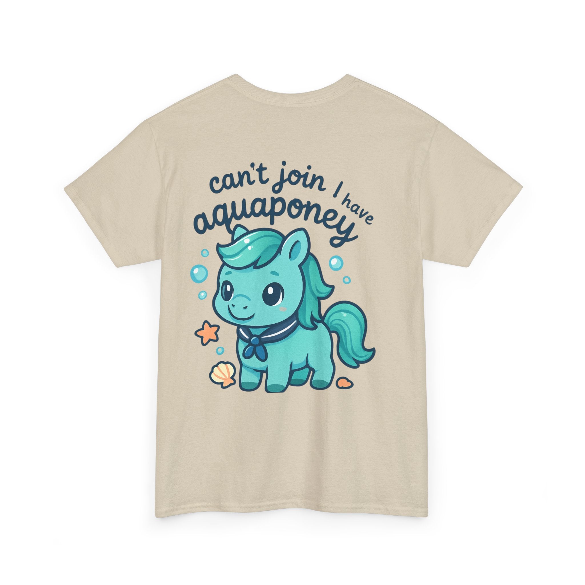 Aquaponey Humor Unisex Heavy Cotton Tee, Fun T-Shirt for Friends, Gift for Horse Lovers, Casual Wear, Funny Summer Tee