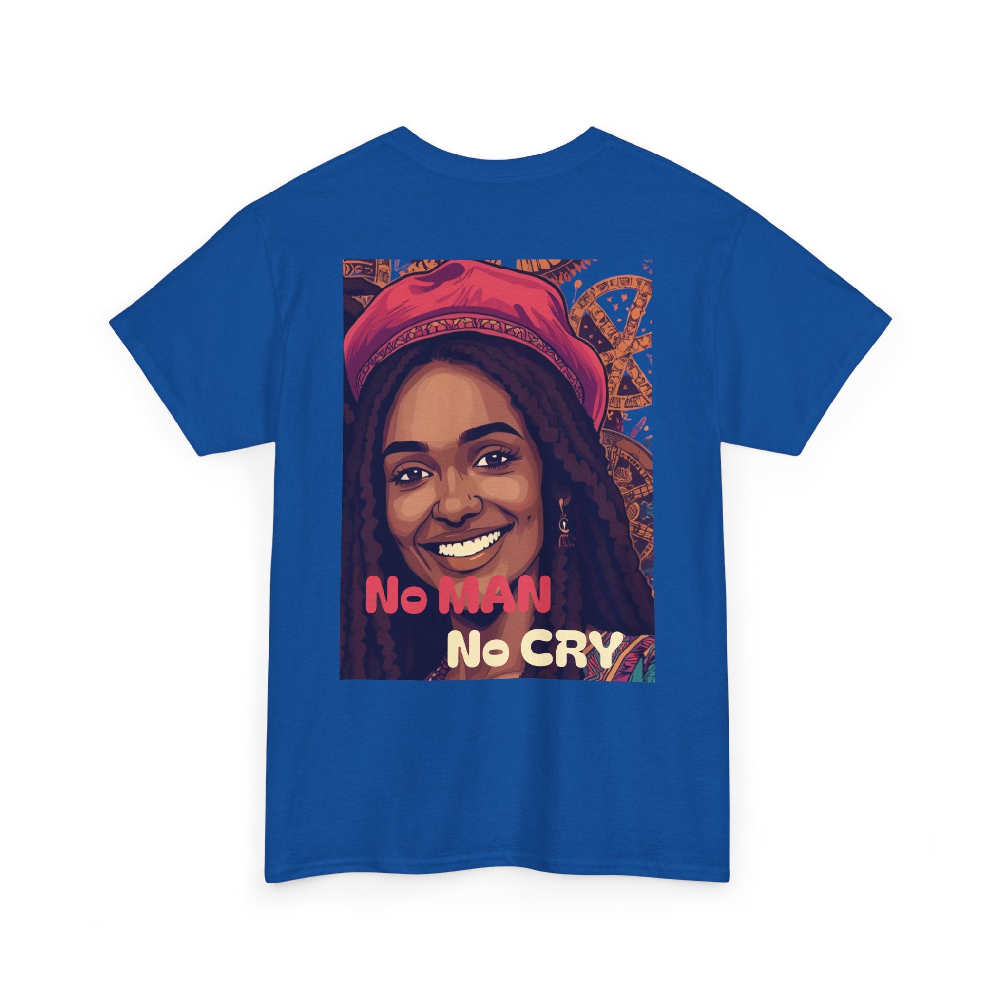 Unisex Heavy Cotton Tee with 'No Man No Cry' Artwork, Vintage Tee, Music Lover Gift,  Inspired Shirt, Casual Streetwear