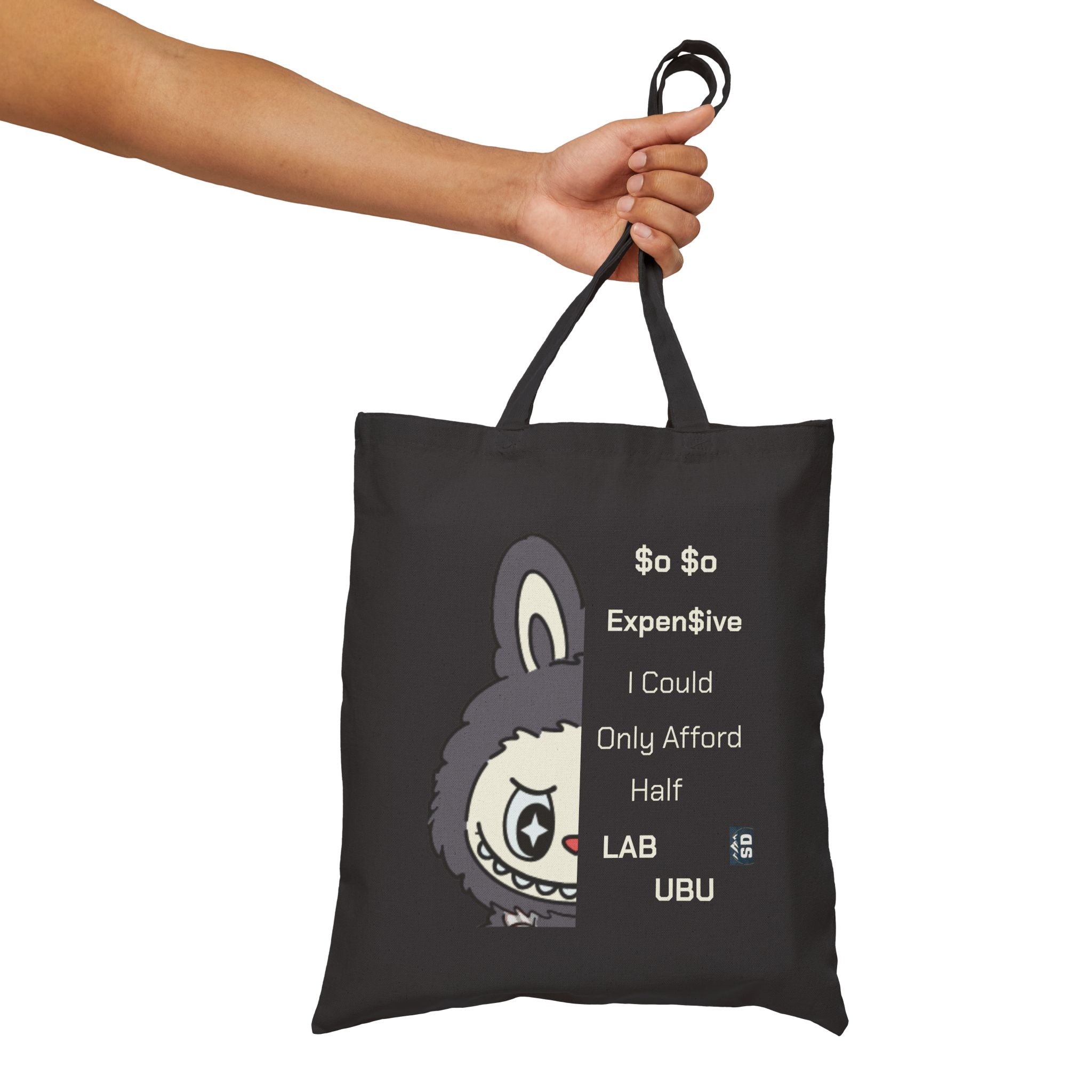 Labubu Funny Quote Cotton Canvas Tote Bag