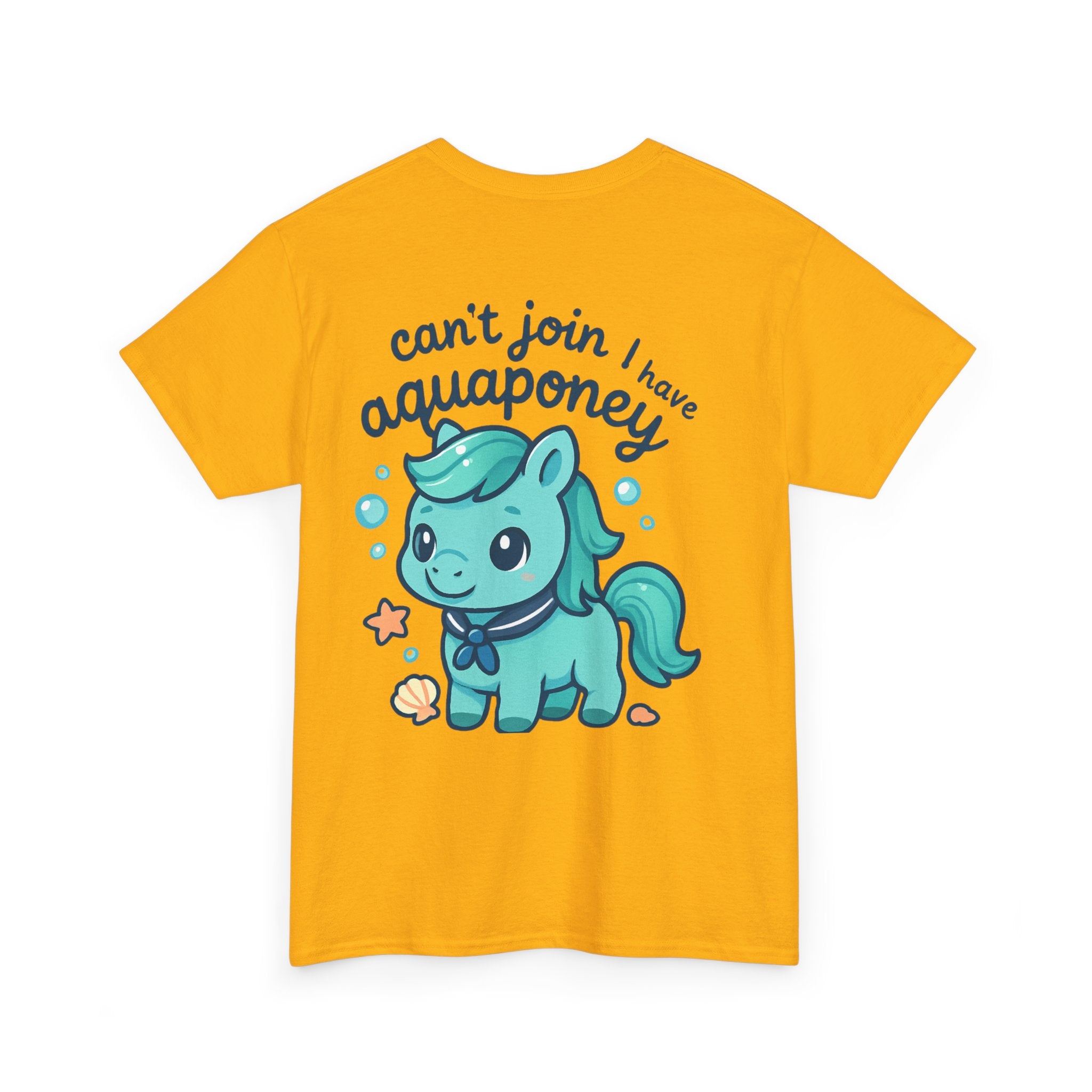 Aquaponey Humor Unisex Heavy Cotton Tee, Fun T-Shirt for Friends, Gift for Horse Lovers, Casual Wear, Funny Summer Tee