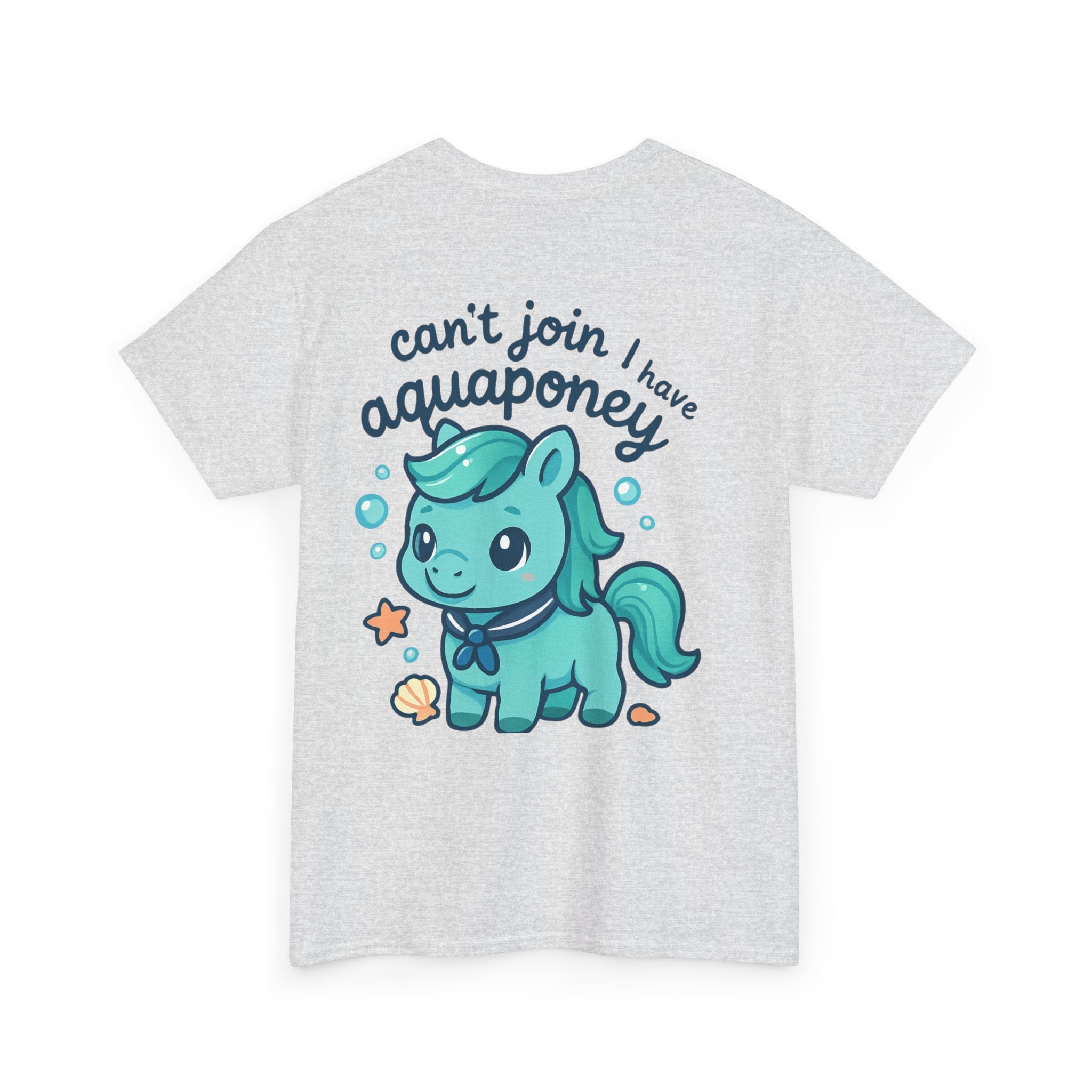Aquaponey Humor Unisex Heavy Cotton Tee, Fun T-Shirt for Friends, Gift for Horse Lovers, Casual Wear, Funny Summer Tee