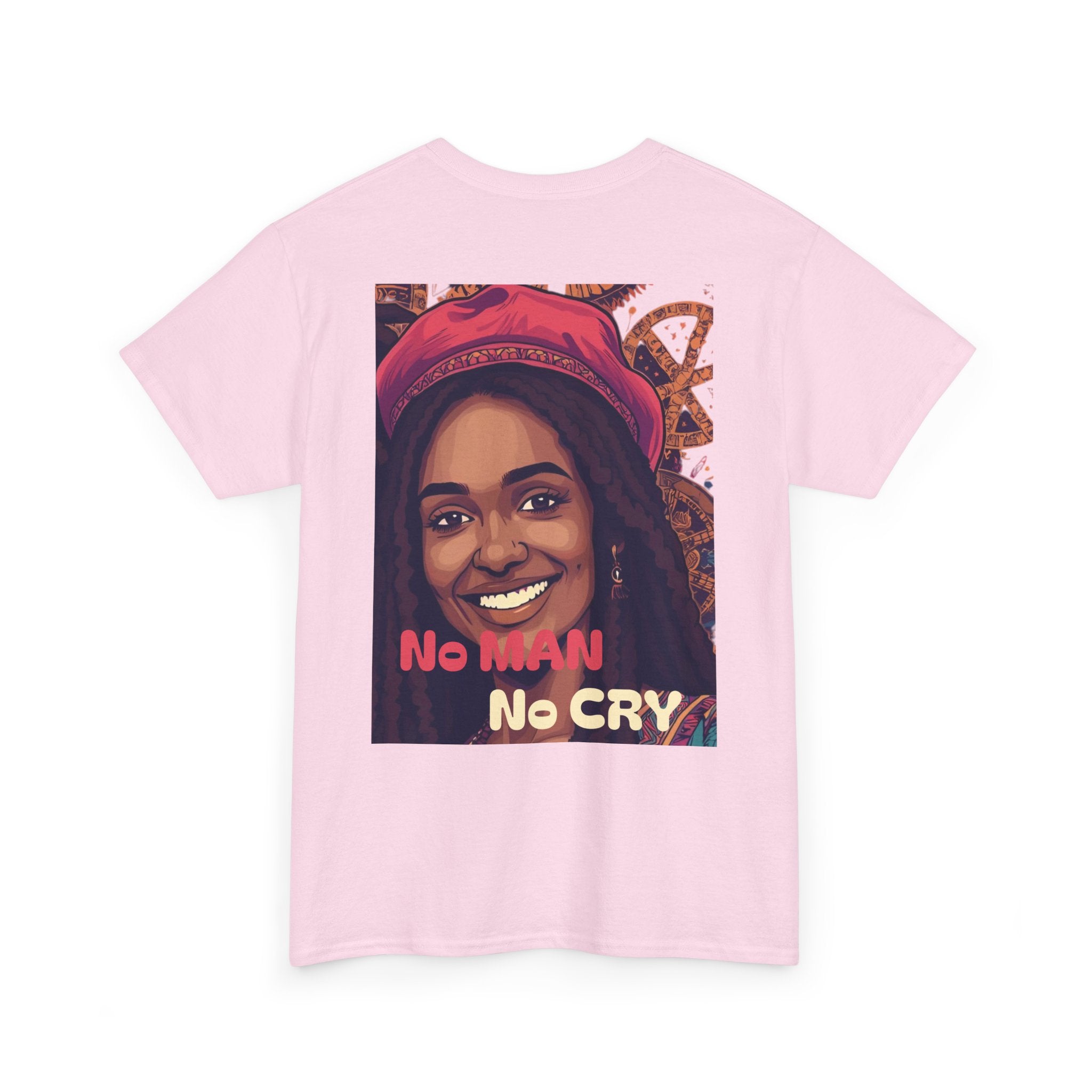Unisex Heavy Cotton Tee with 'No Man No Cry' Artwork, Vintage Tee, Music Lover Gift,  Inspired Shirt, Casual Streetwear