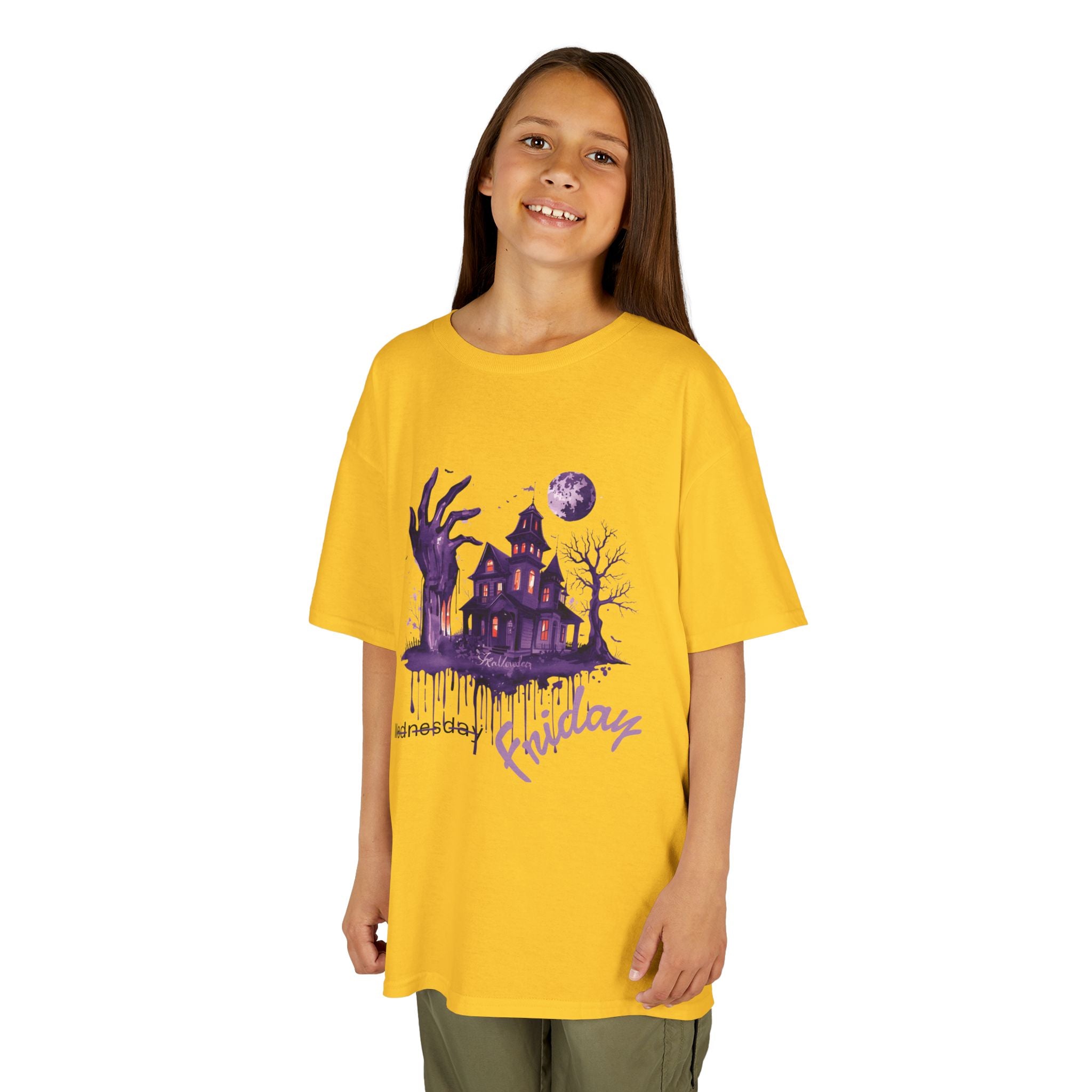 Kids Tee Fun Movie Wednesday T-Shirt Ideal for Halloween