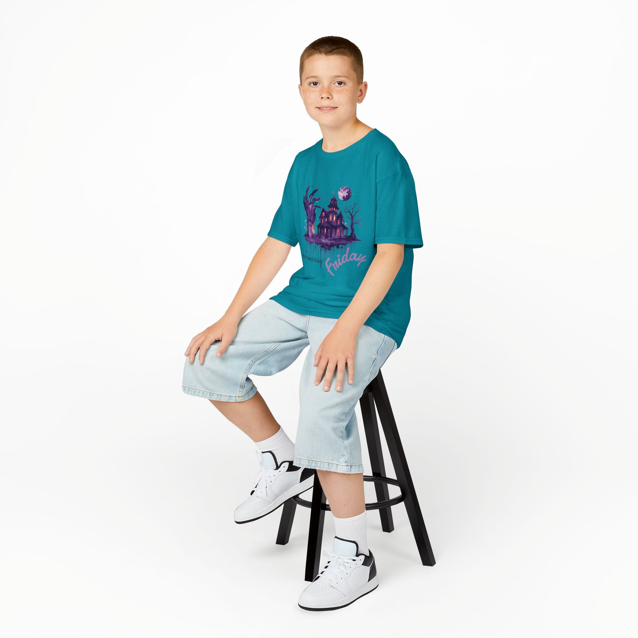 Kids Tee Fun Movie Wednesday T-Shirt Ideal for Halloween
