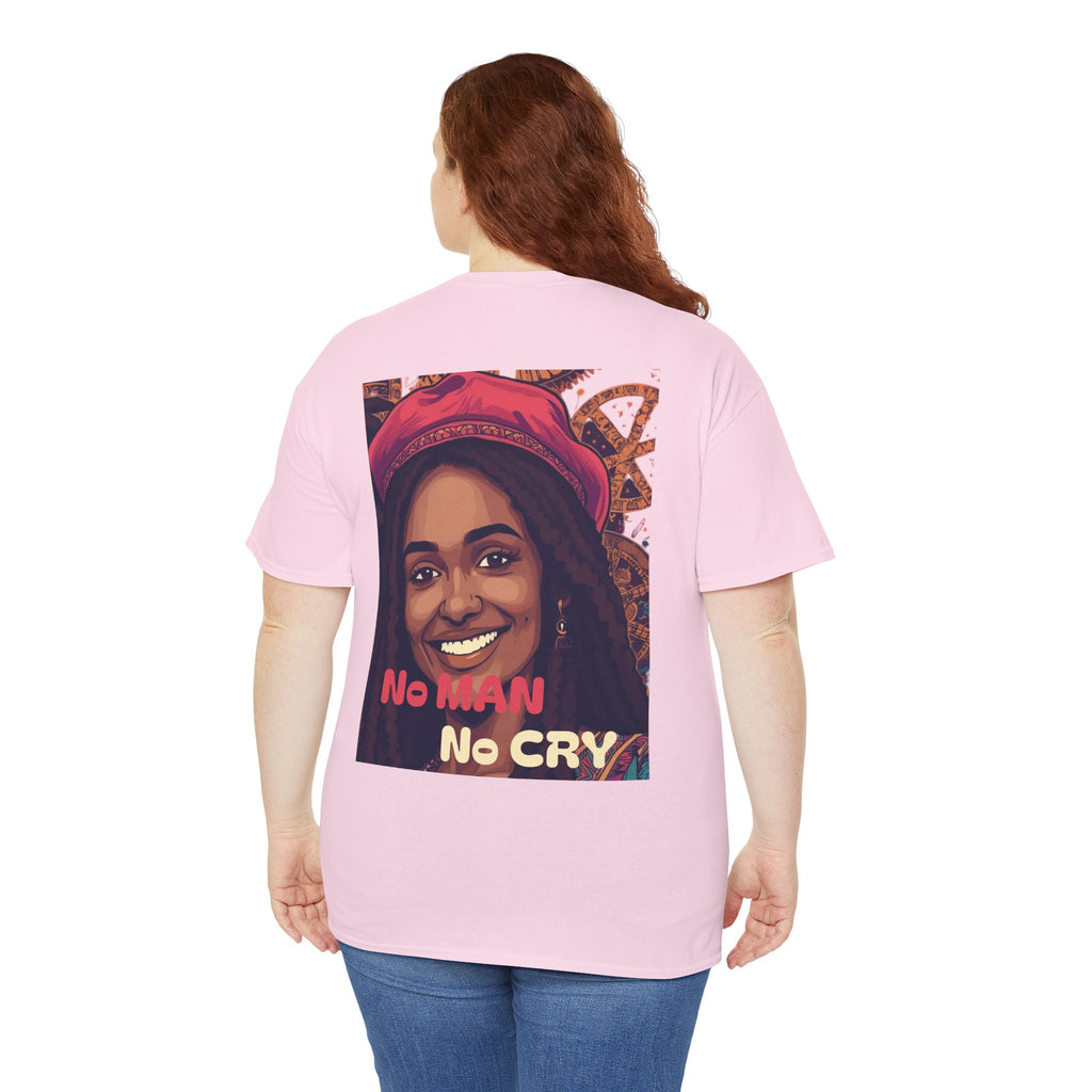 Unisex Heavy Cotton Tee with 'No Man No Cry' Artwork, Vintage Tee, Music Lover Gift,  Inspired Shirt, Casual Streetwear