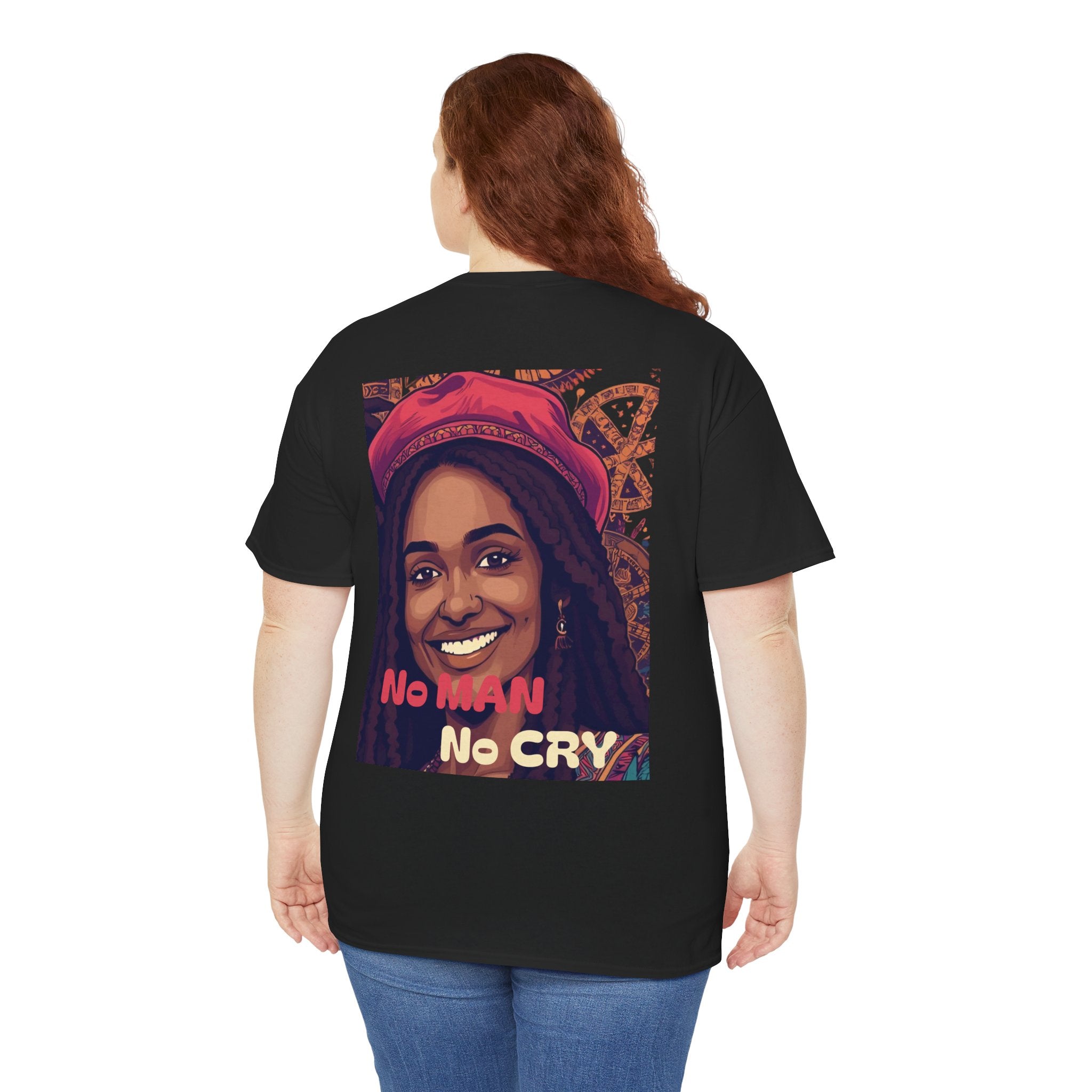 Unisex Heavy Cotton Tee with 'No Man No Cry' Artwork, Vintage Tee, Music Lover Gift,  Inspired Shirt, Casual Streetwear