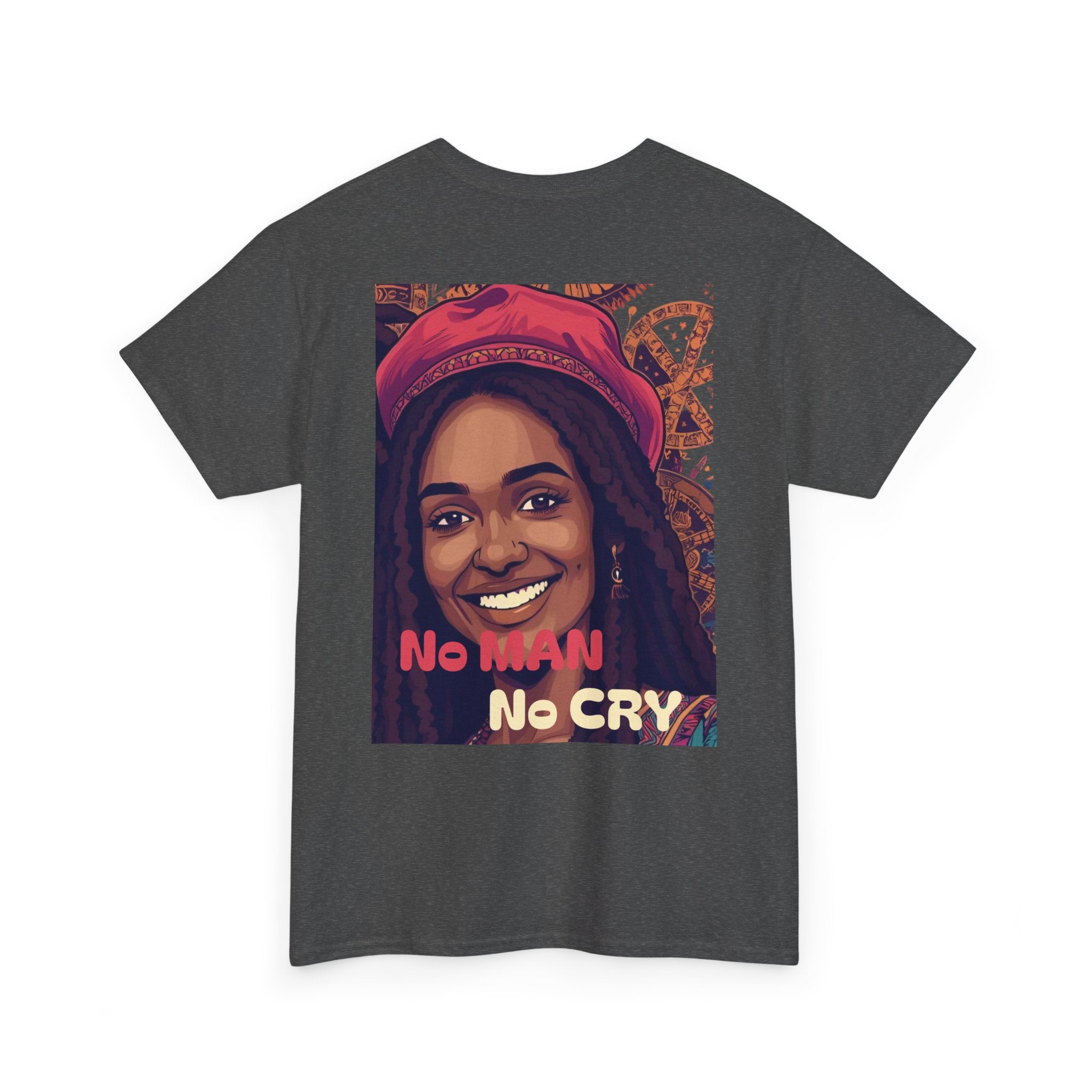 Unisex Heavy Cotton Tee with 'No Man No Cry' Artwork, Vintage Tee, Music Lover Gift,  Inspired Shirt, Casual Streetwear