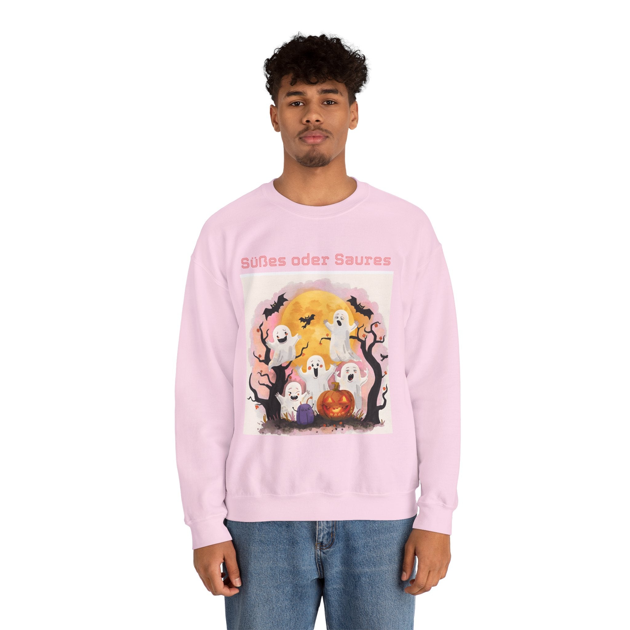 Halloween Ghost Sweatshirt, Cozy Unisex Crewneck for Fall, Perfect for Halloween Parties, Autumn Fashion, Spooky Season Wear