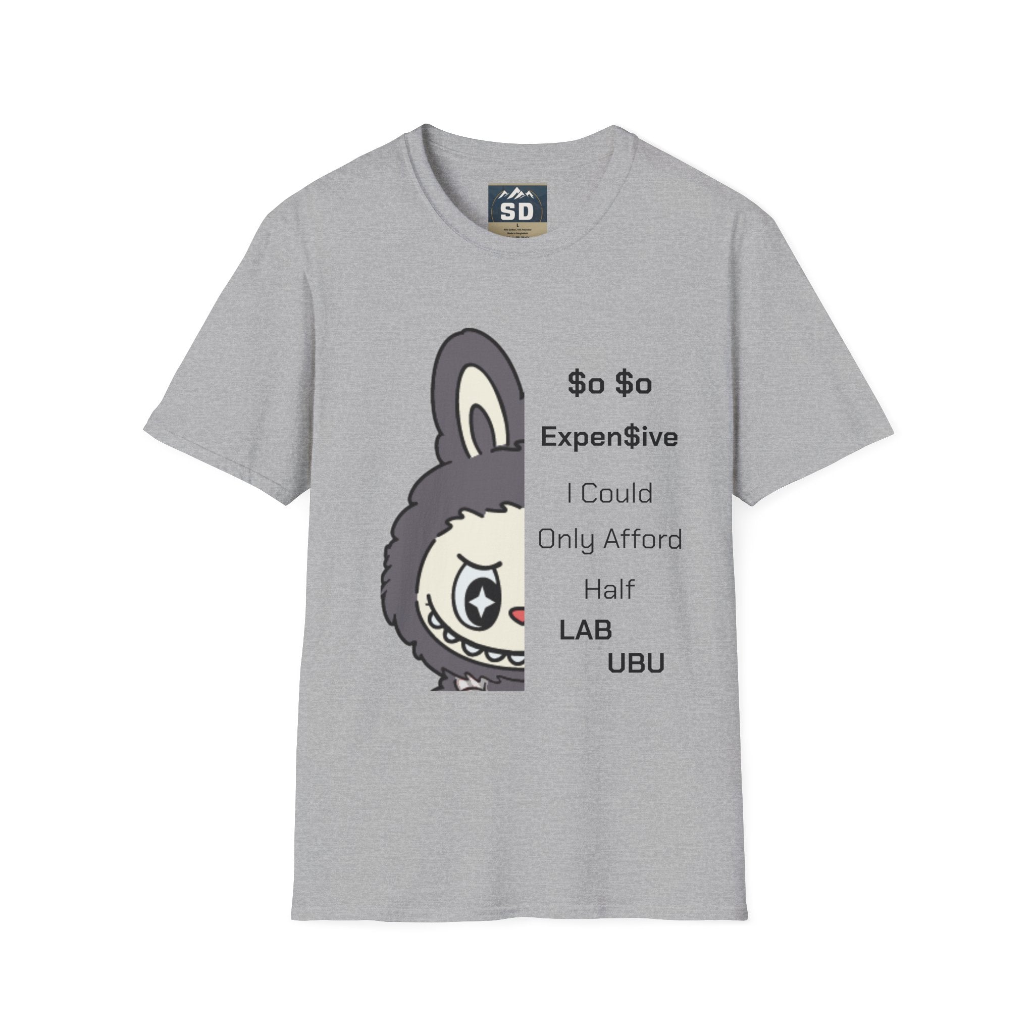 T-Shirt half labubu expensive joke Unisex Softstyle