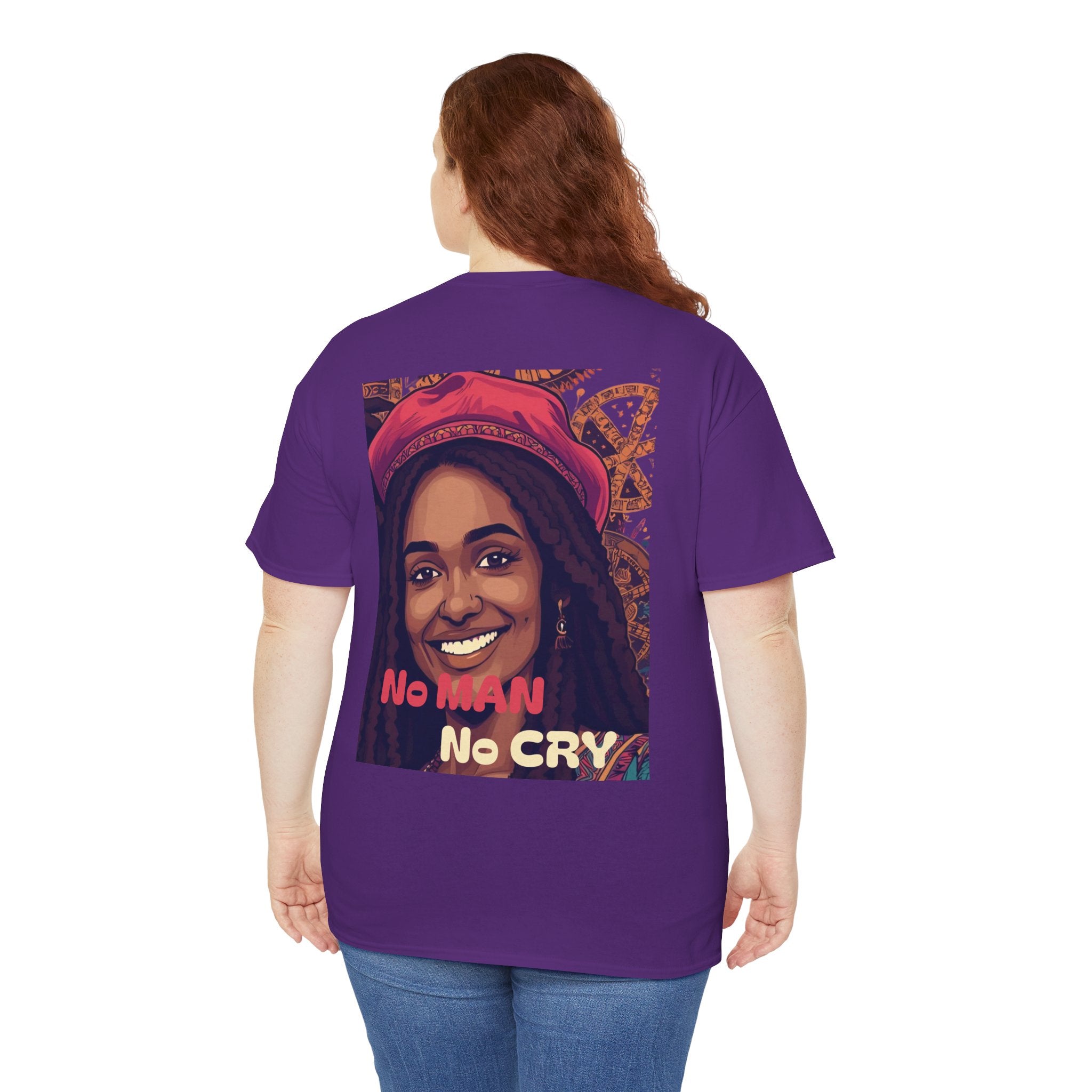 Unisex Heavy Cotton Tee with 'No Man No Cry' Artwork, Vintage Tee, Music Lover Gift,  Inspired Shirt, Casual Streetwear