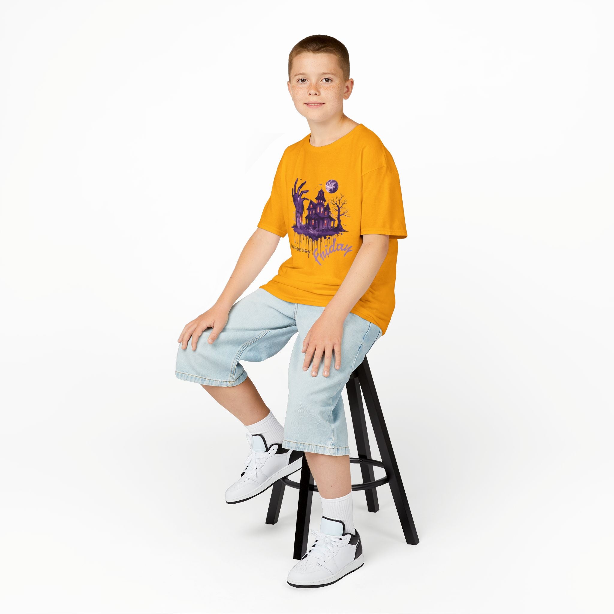 Kids Tee Fun Movie Wednesday T-Shirt Ideal for Halloween