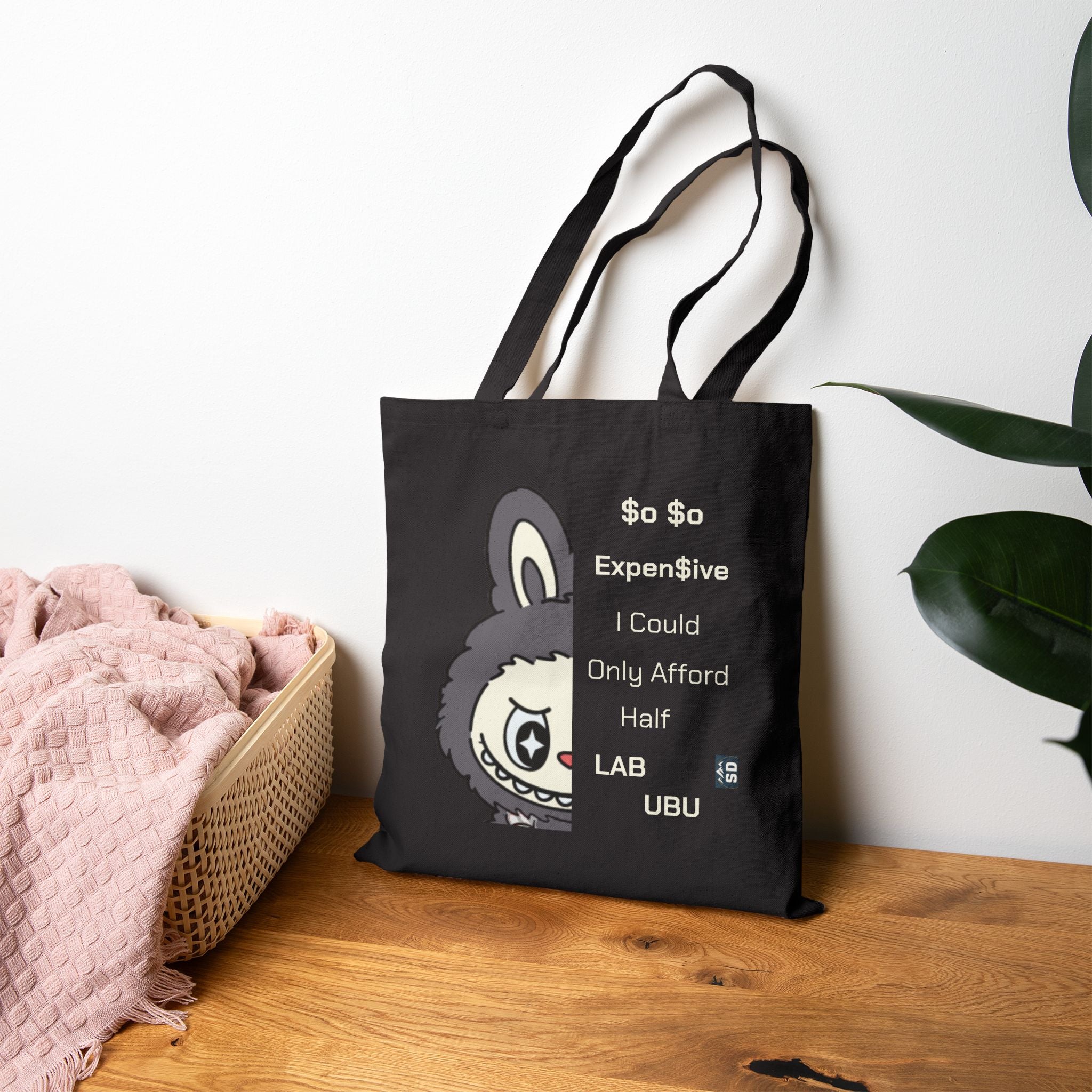 Labubu Funny Quote Cotton Canvas Tote Bag