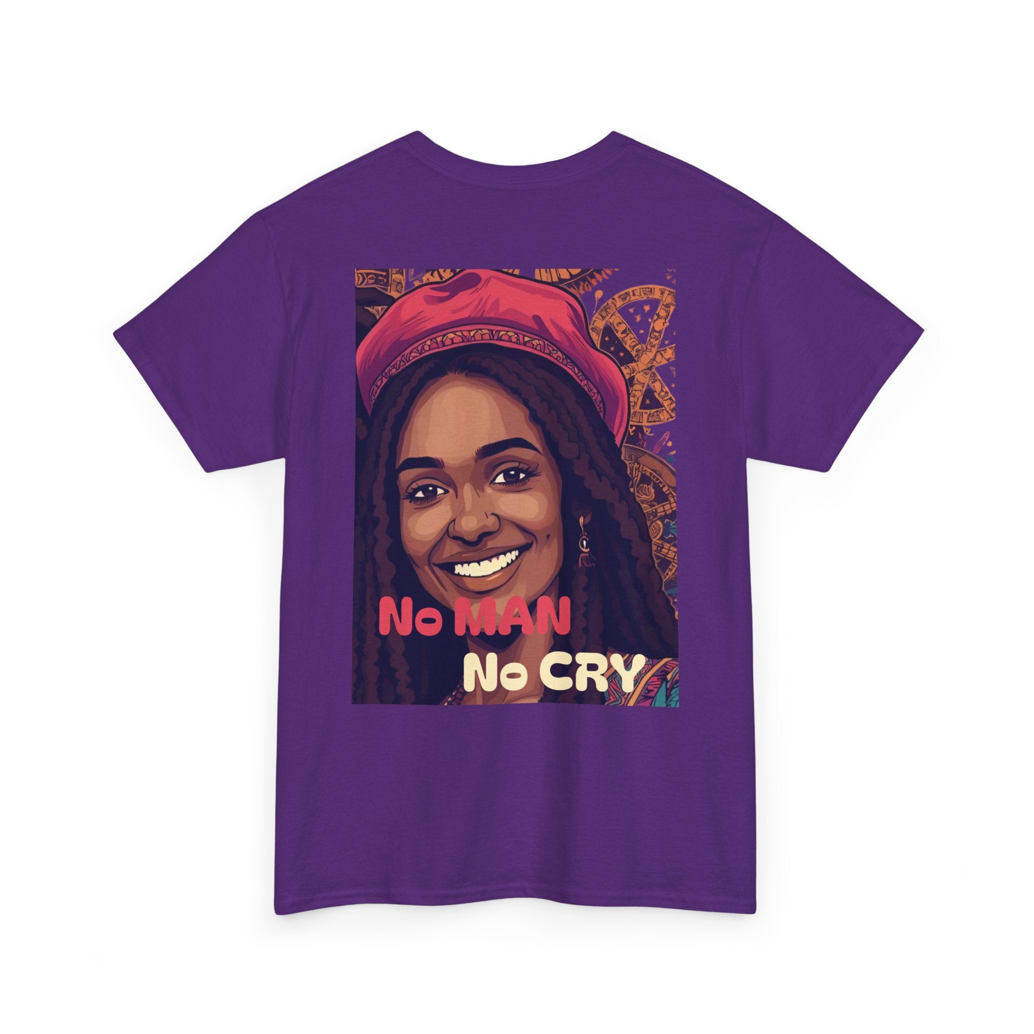 Unisex Heavy Cotton Tee with 'No Man No Cry' Artwork, Vintage Tee, Music Lover Gift,  Inspired Shirt, Casual Streetwear