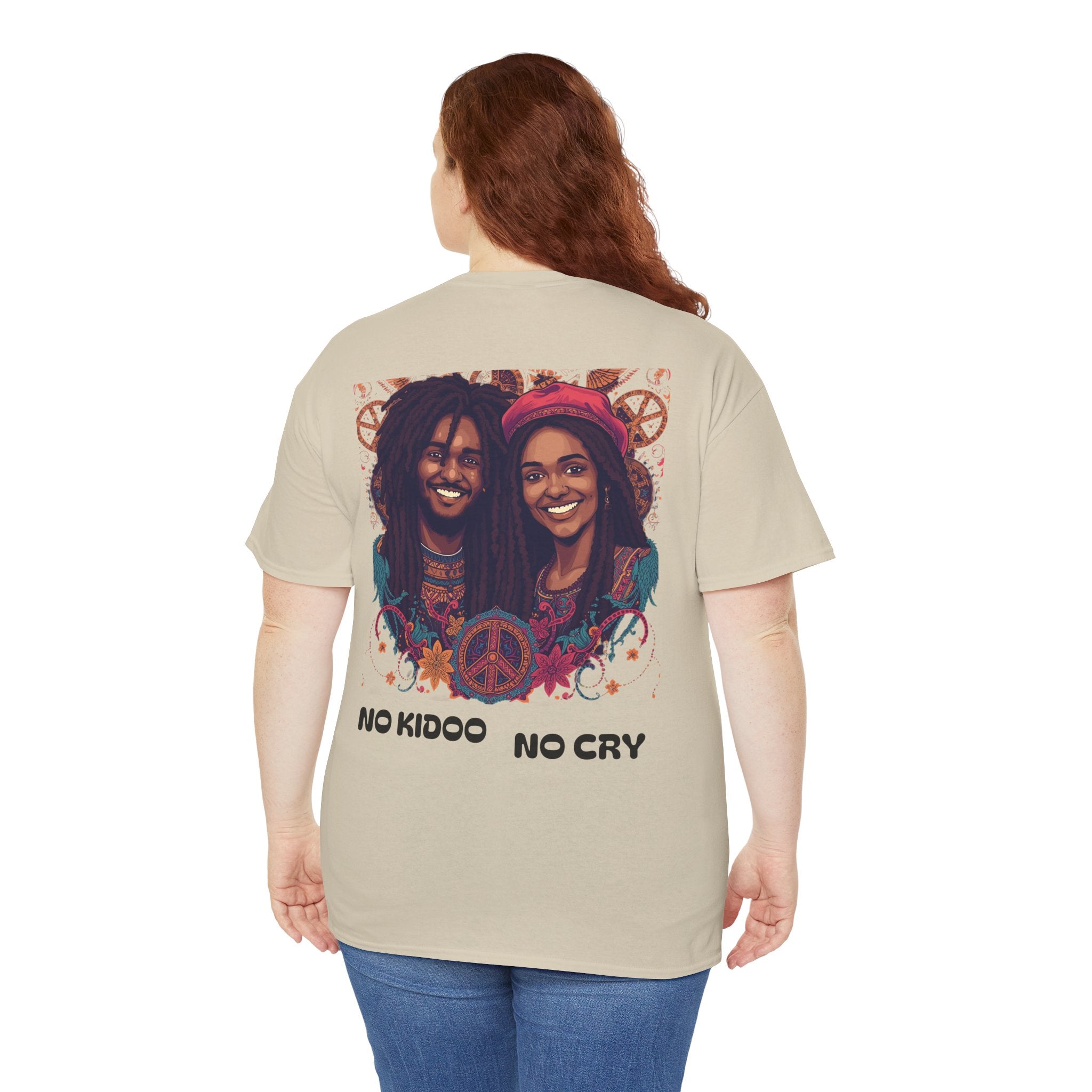 Unisex Heavy Cotton Tee with 'No Kids No Cry' Artwork, Vintage Tee, Music Lover Gift,  Inspired Shirt, Casual Streetwear