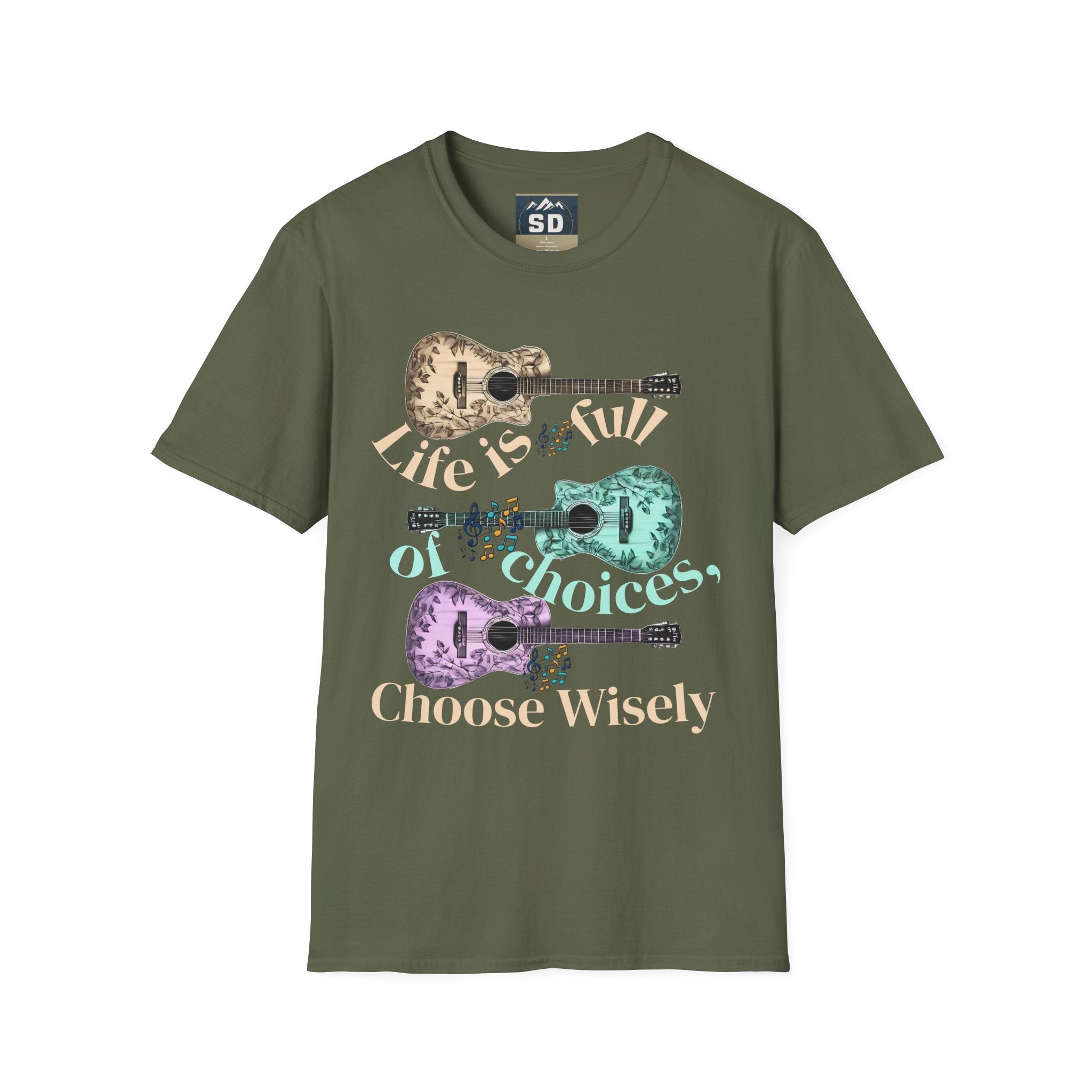 Life is full of choices quote- Guitarist Softstyle - - T-Shirt