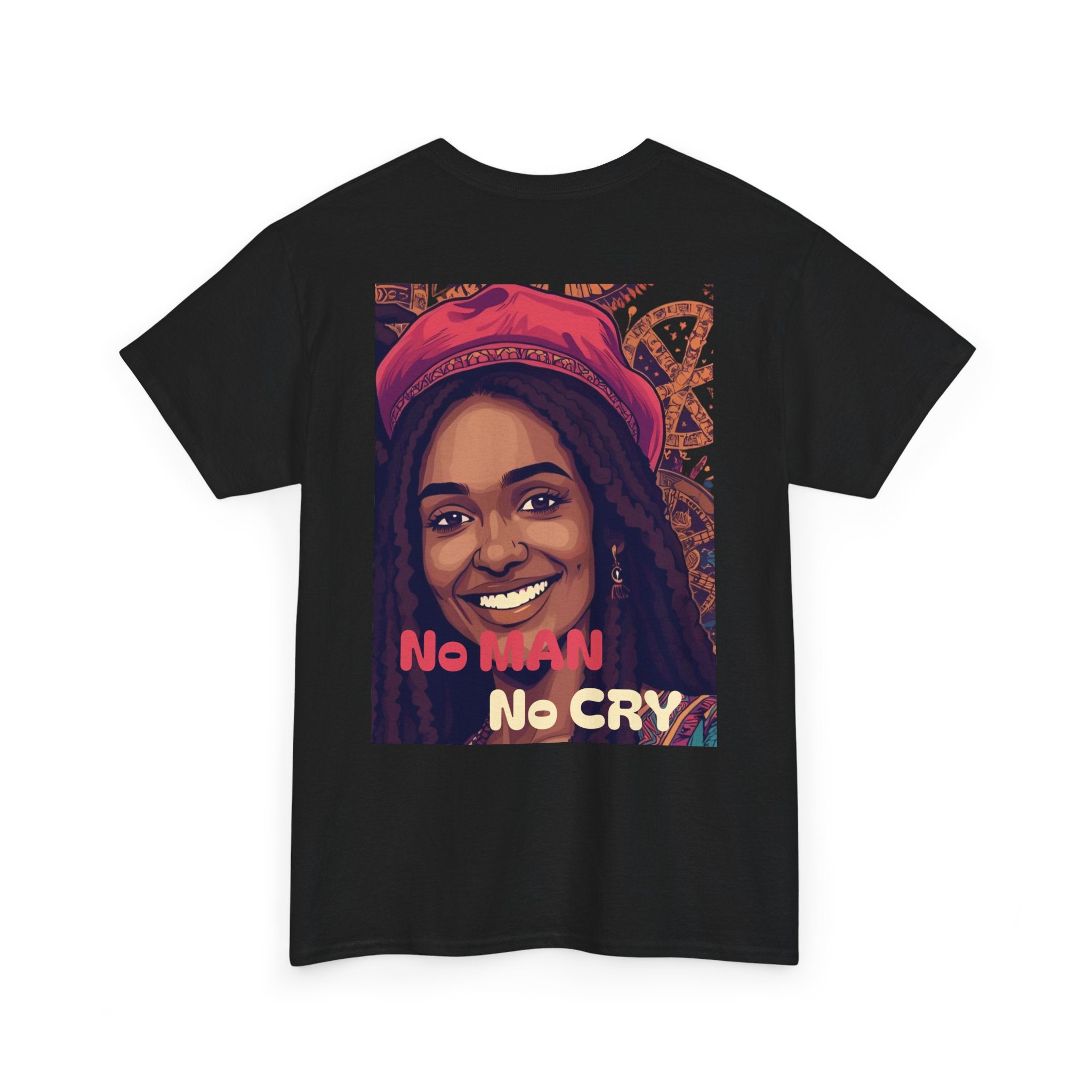 Unisex Heavy Cotton Tee with 'No Man No Cry' Artwork, Vintage Tee, Music Lover Gift,  Inspired Shirt, Casual Streetwear