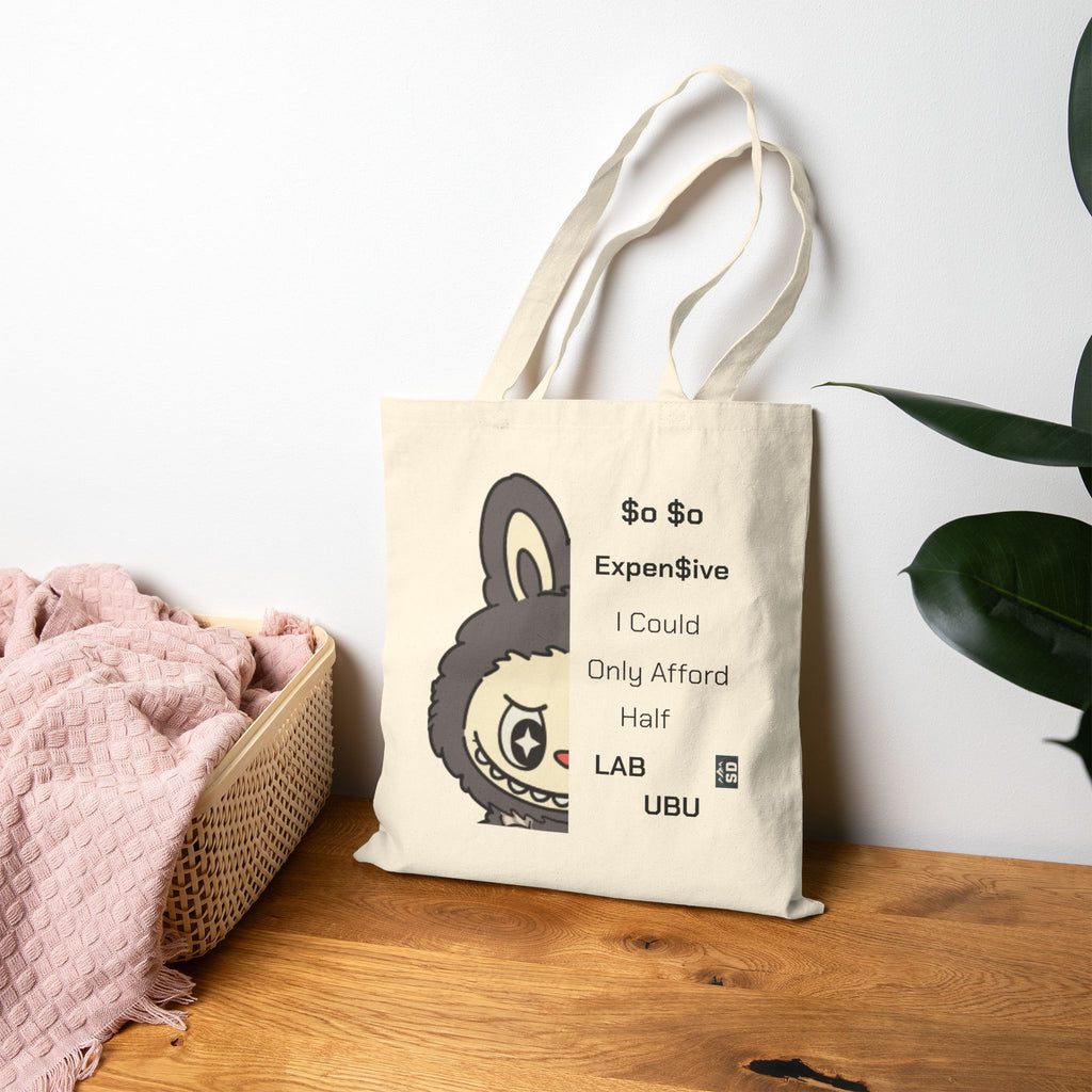 Labubu Funny Quote Cotton Canvas Tote Bag