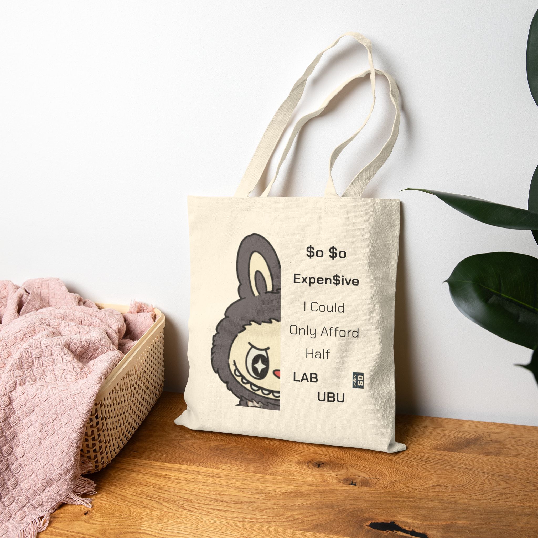 Labubu Funny Quote Cotton Canvas Tote Bag