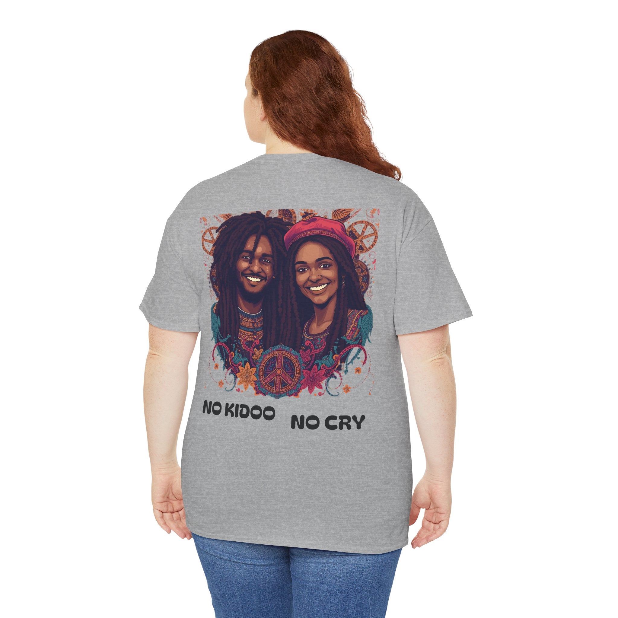 Unisex Heavy Cotton Tee with 'No Kids No Cry' Artwork, Vintage Tee, Music Lover Gift,  Inspired Shirt, Casual Streetwear