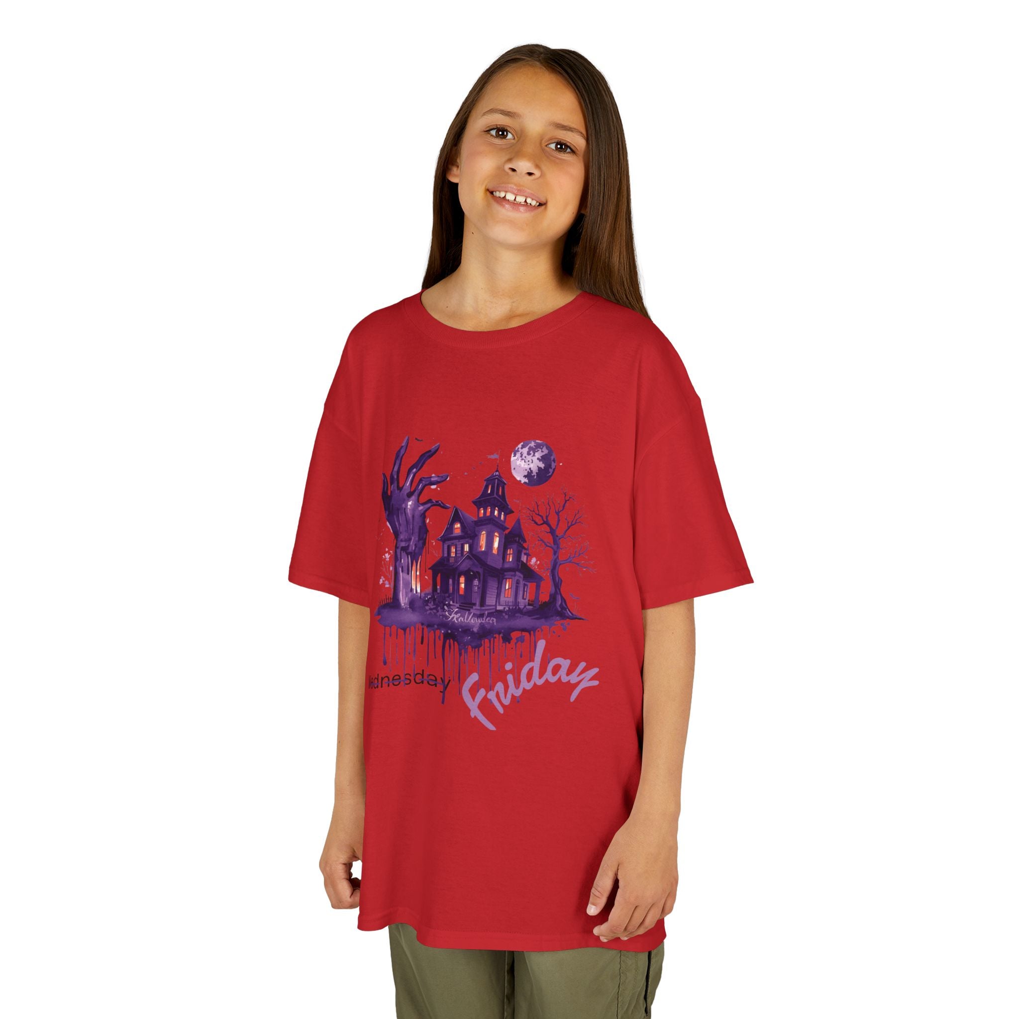 Kids Tee Fun Movie Wednesday T-Shirt Ideal for Halloween