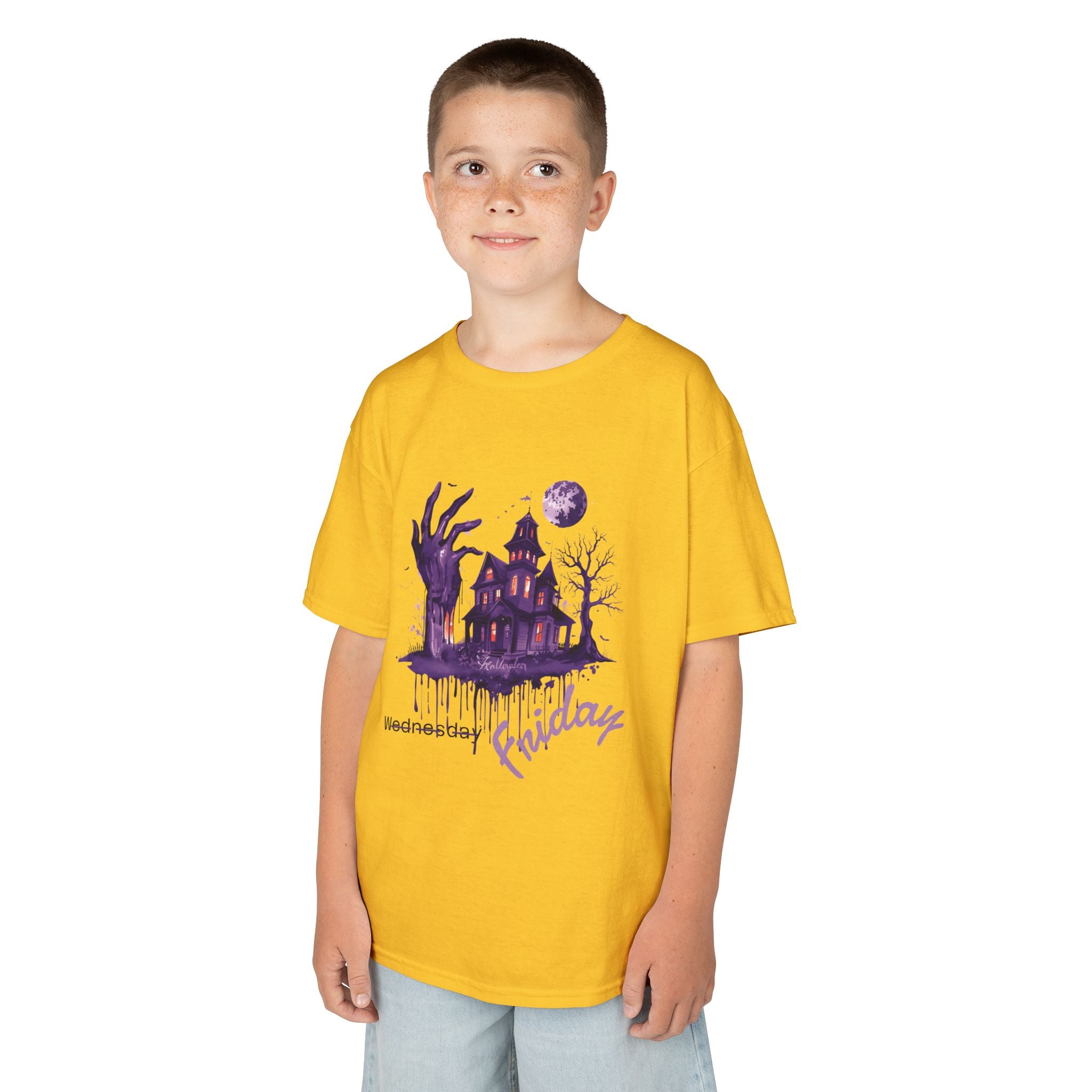 Kids Tee Fun Movie Wednesday T-Shirt Ideal for Halloween