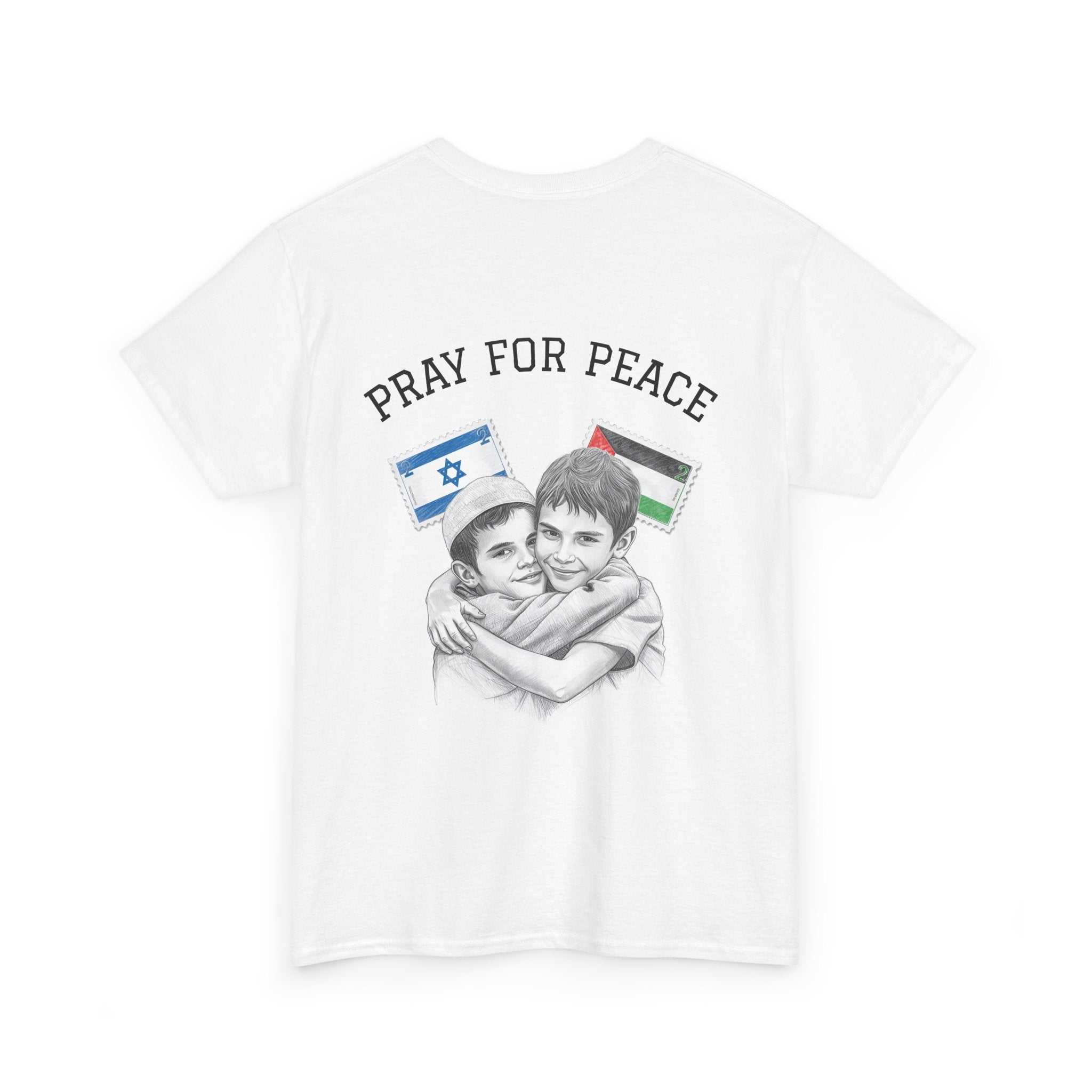 Unisex Heavy Cotton Tee: Pray for Peace Shirt, Gift for Activists, Casual Wear, Peace Movement, Thoughtful Gift Idea, Palestine gaza Israel