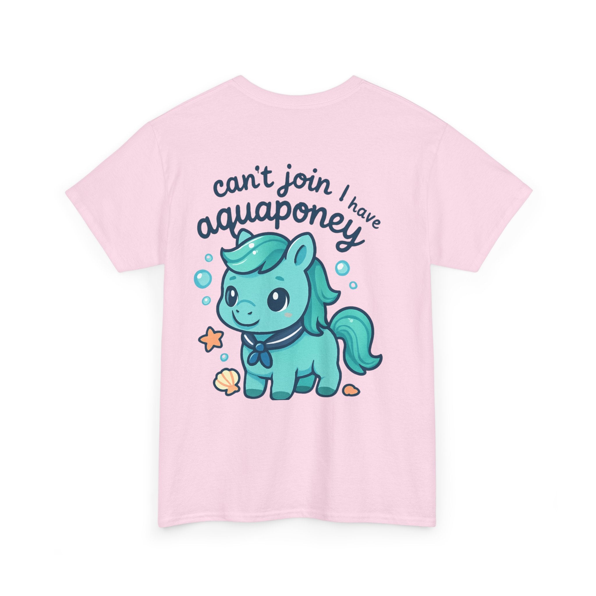 Aquaponey Humor Unisex Heavy Cotton Tee, Fun T-Shirt for Friends, Gift for Horse Lovers, Casual Wear, Funny Summer Tee