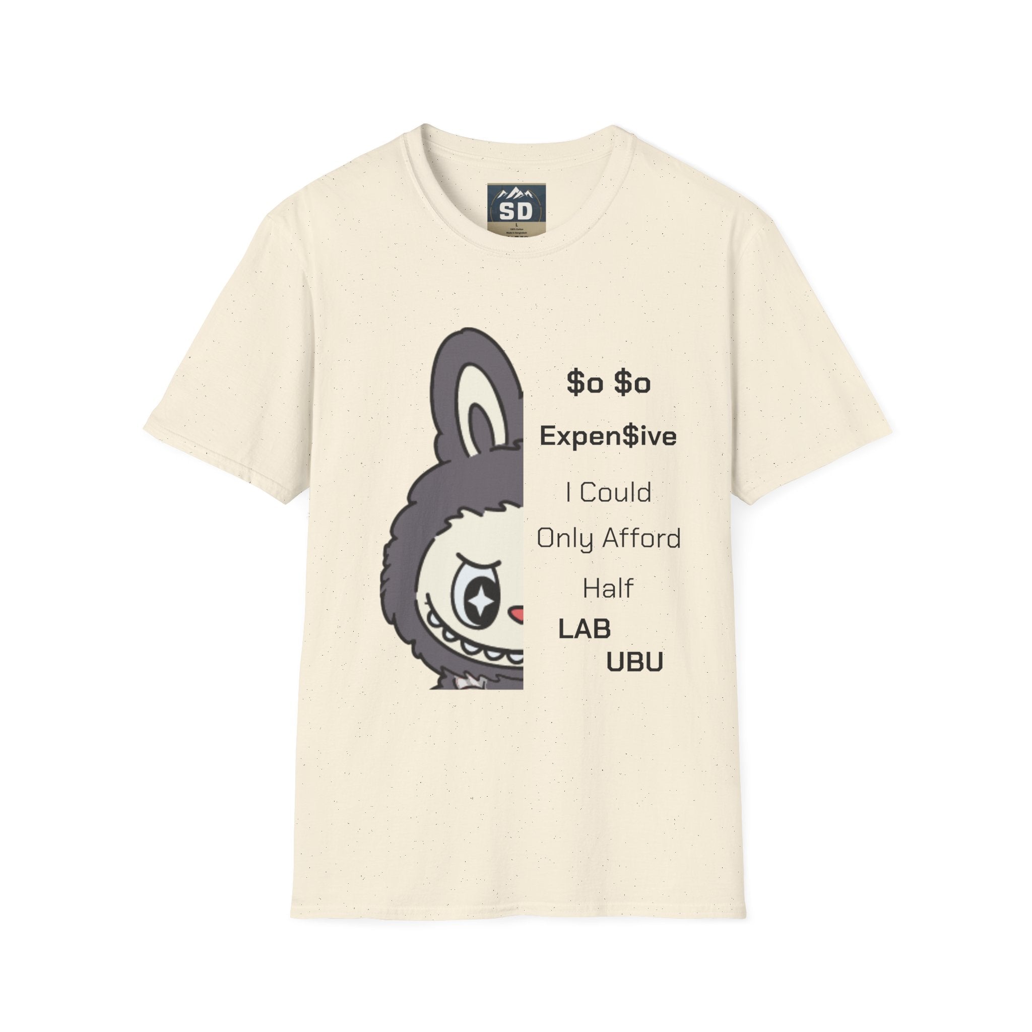 T-Shirt half labubu expensive joke Unisex Softstyle