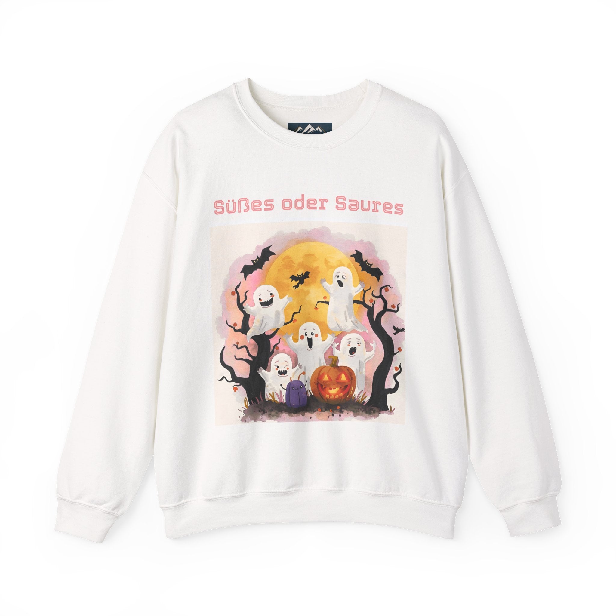 Halloween Ghost Sweatshirt, Cozy Unisex Crewneck for Fall, Perfect for Halloween Parties, Autumn Fashion, Spooky Season Wear