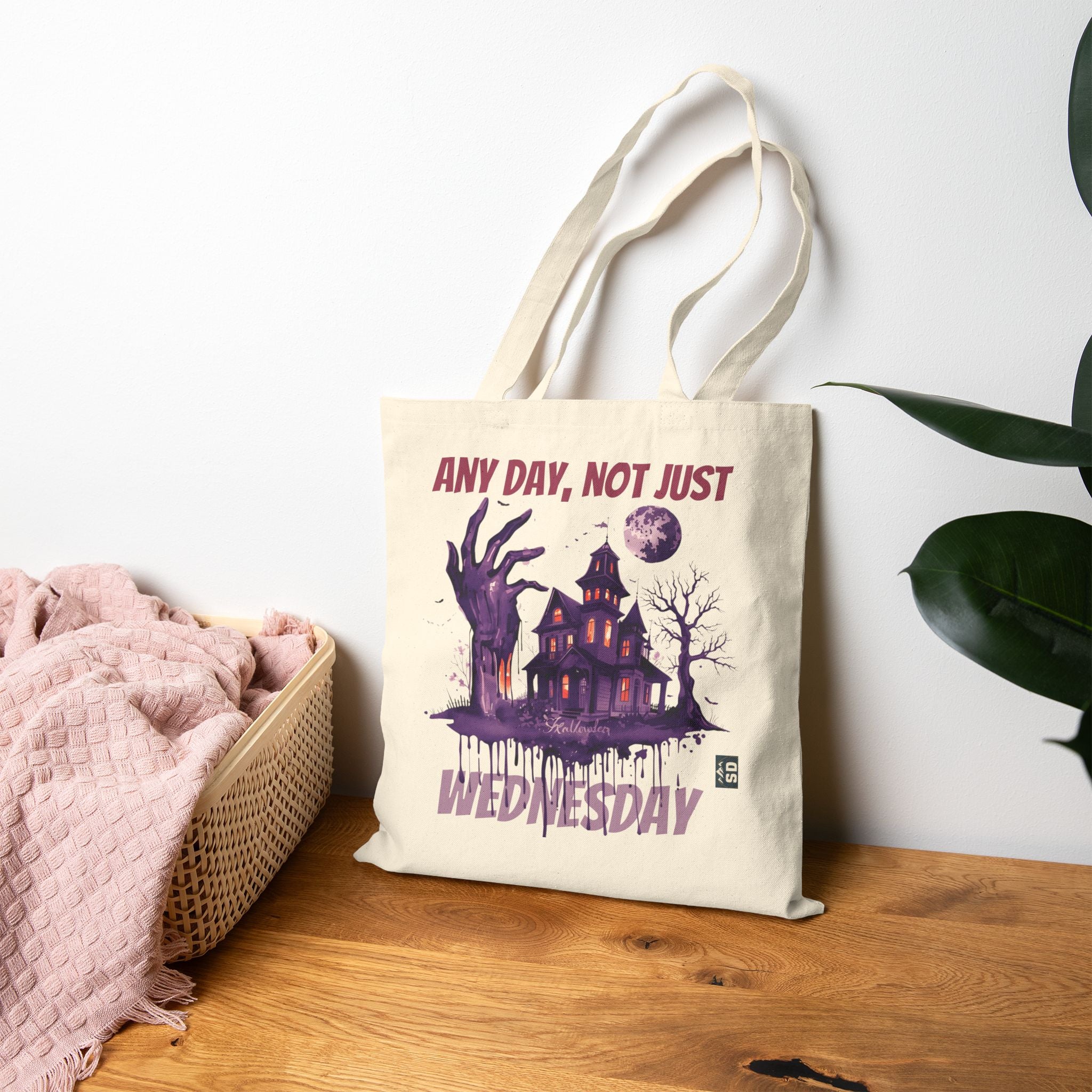 Tote Bag Wednesday Movie Reference Funny Quote Canvas Bag