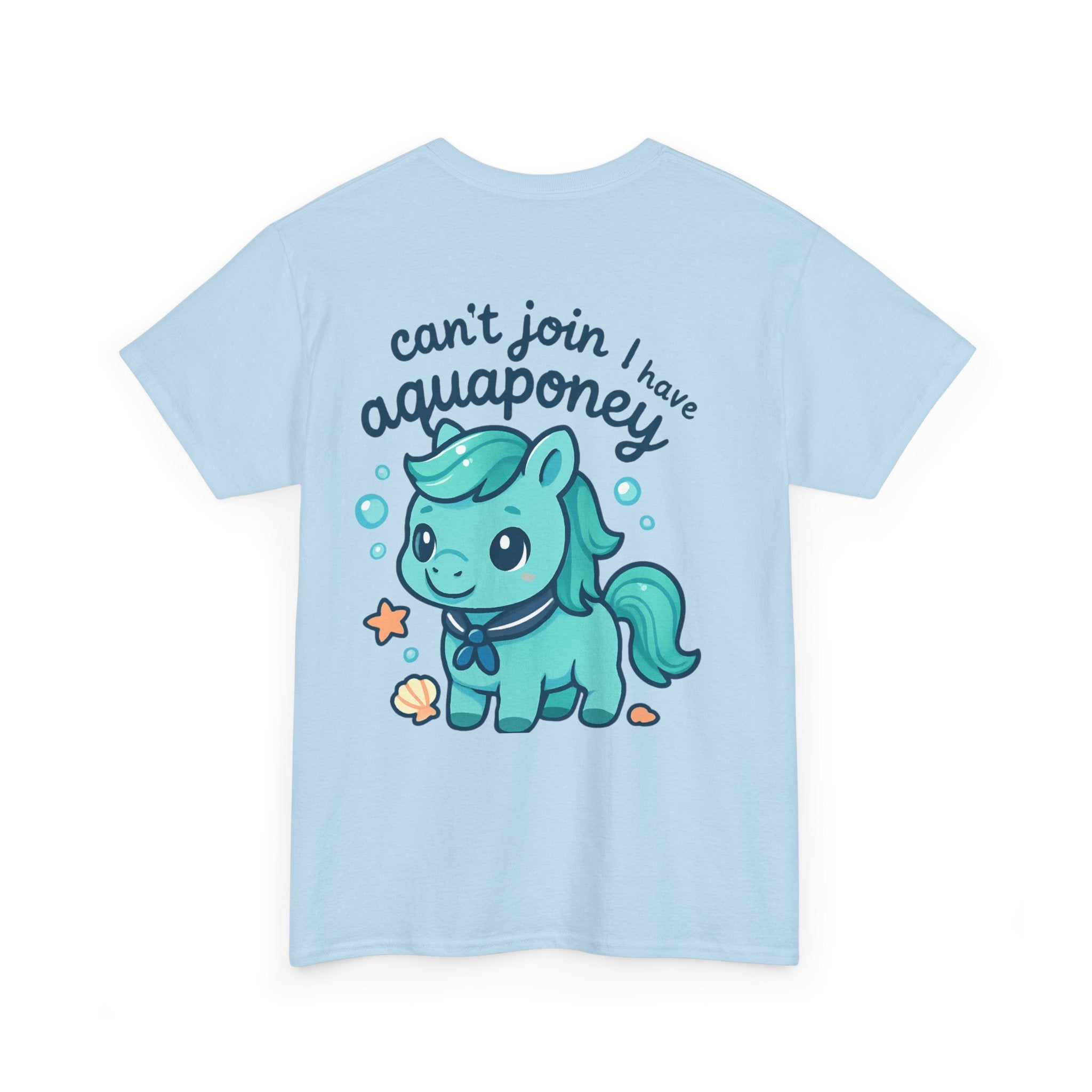 Aquaponey Humor Unisex Heavy Cotton Tee, Fun T-Shirt for Friends, Gift for Horse Lovers, Casual Wear, Funny Summer Tee