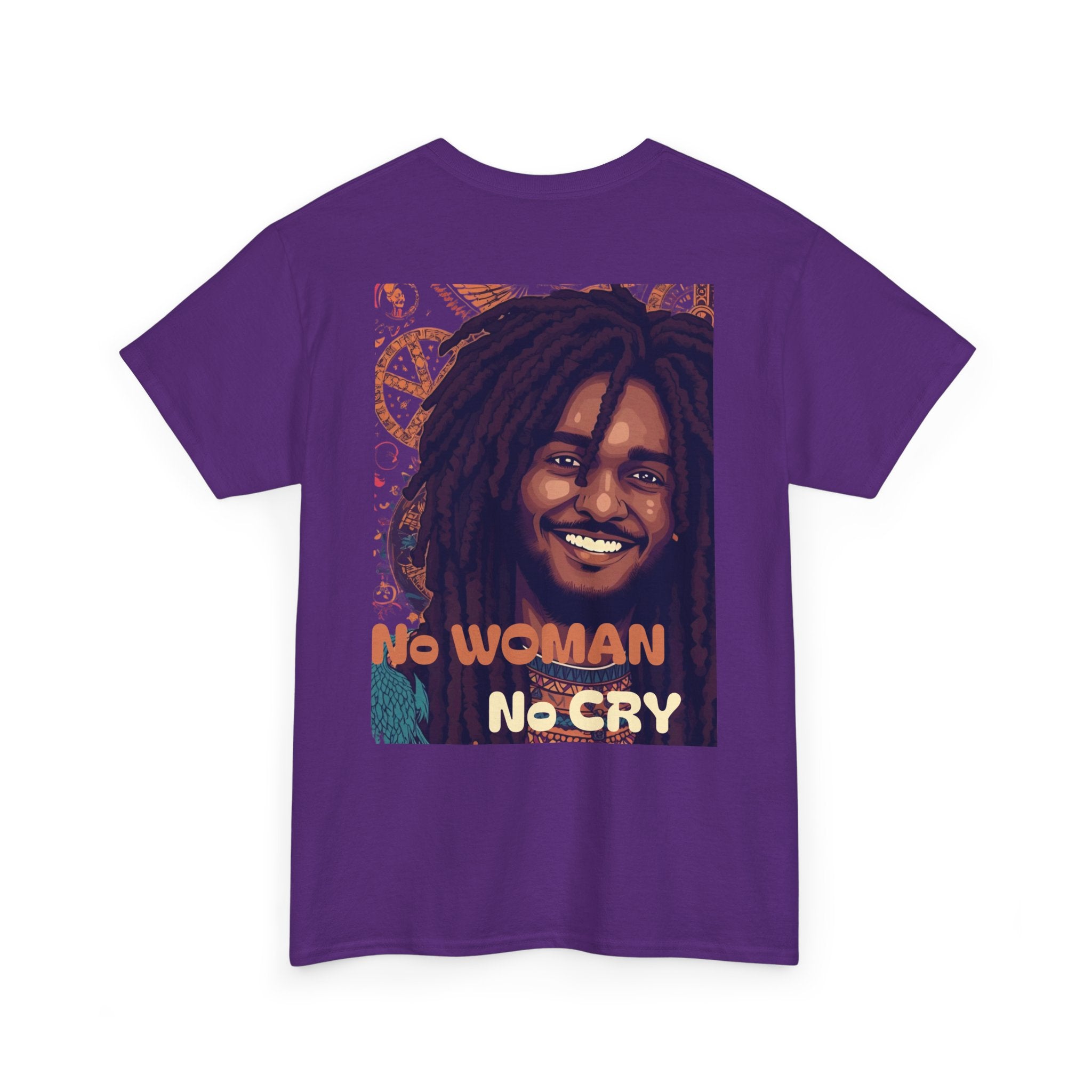Unisex Heavy Cotton Tee with 'No Woman No Cry' Artwork, Vintage Tee, Music Lover Gift,  Inspired Shirt, Casual Streetwear