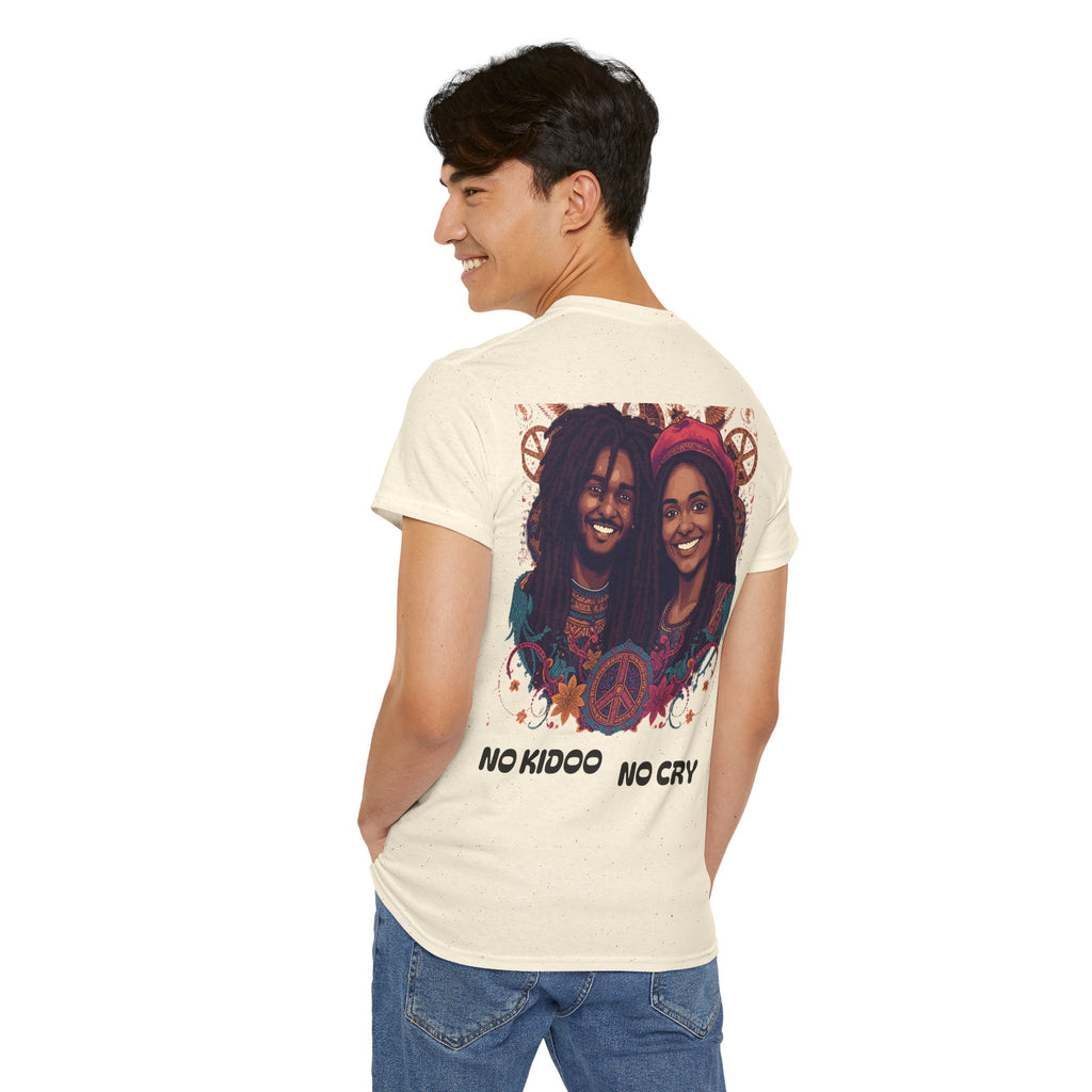 Unisex Heavy Cotton Tee with 'No Kids No Cry' Artwork, Vintage Tee, Music Lover Gift,  Inspired Shirt, Casual Streetwear