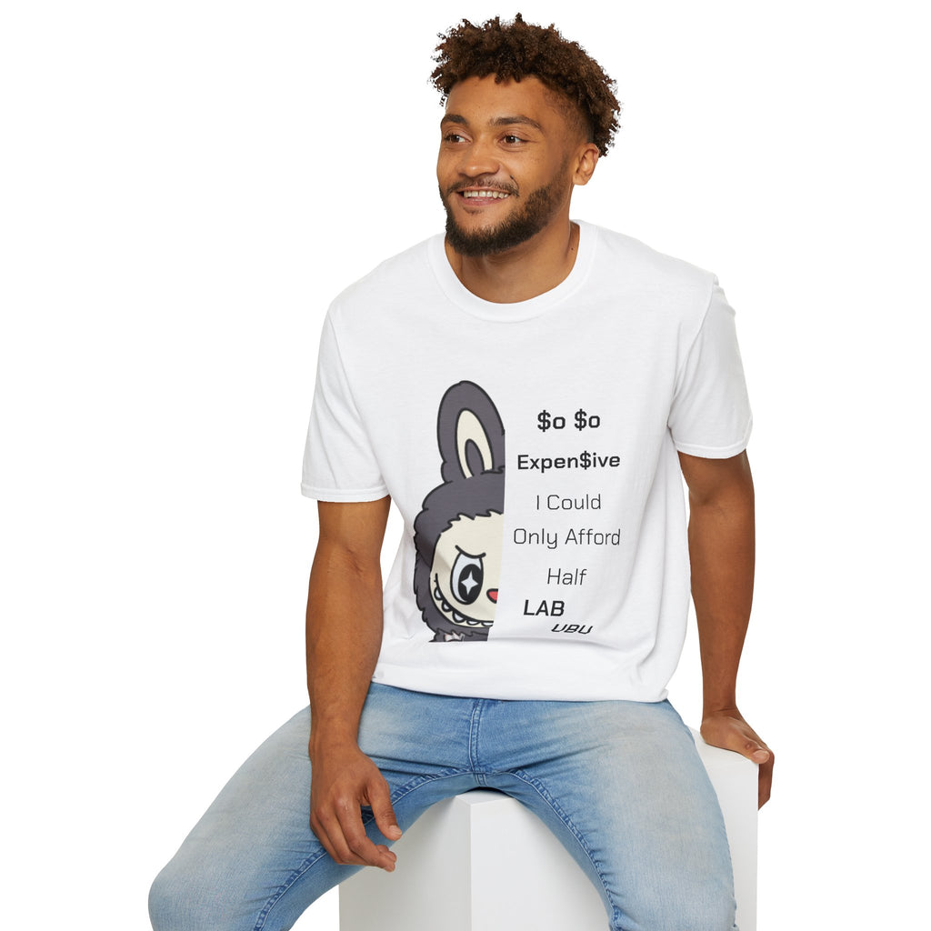 T-Shirt half labubu expensive joke Unisex Softstyle