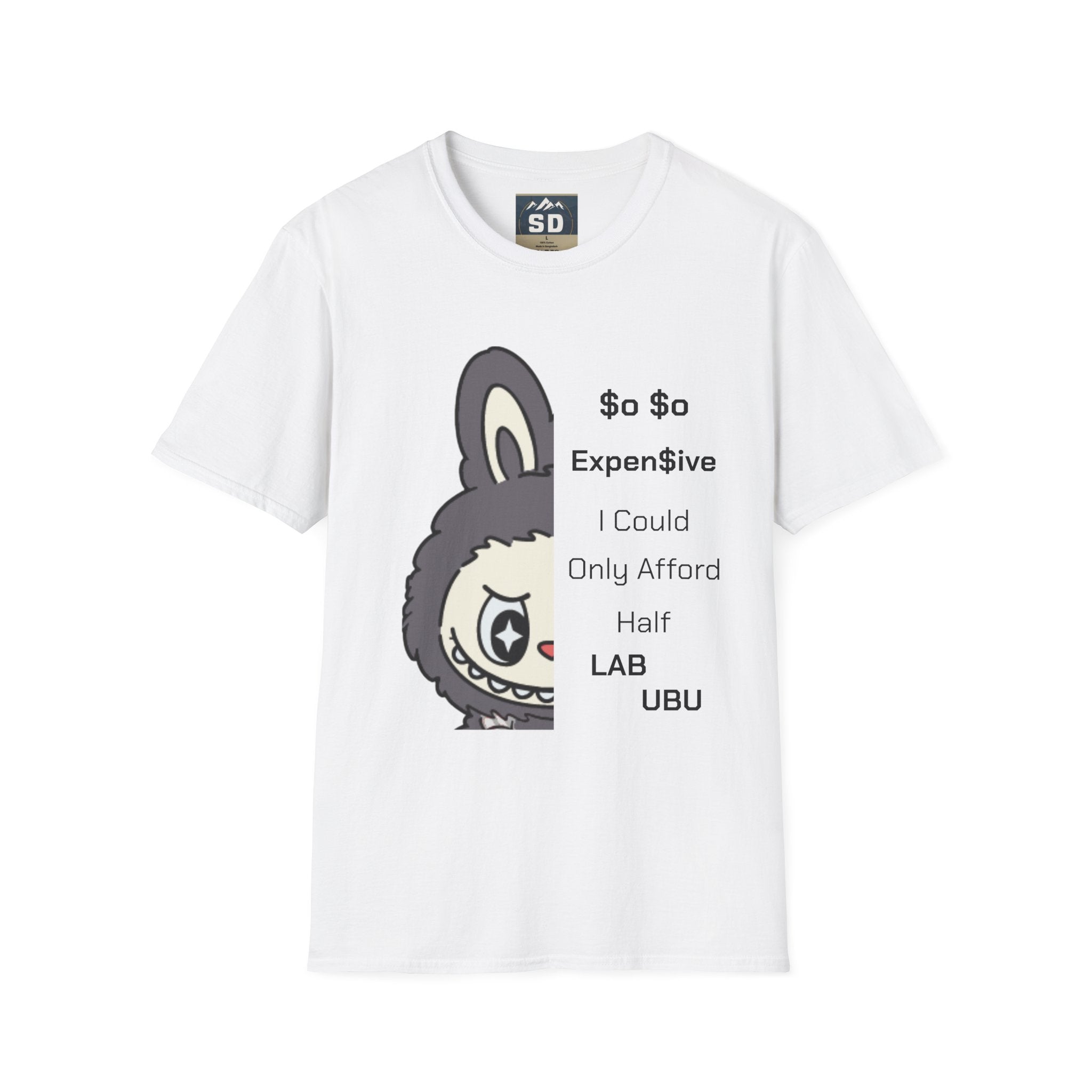 T-Shirt half labubu expensive joke Unisex Softstyle