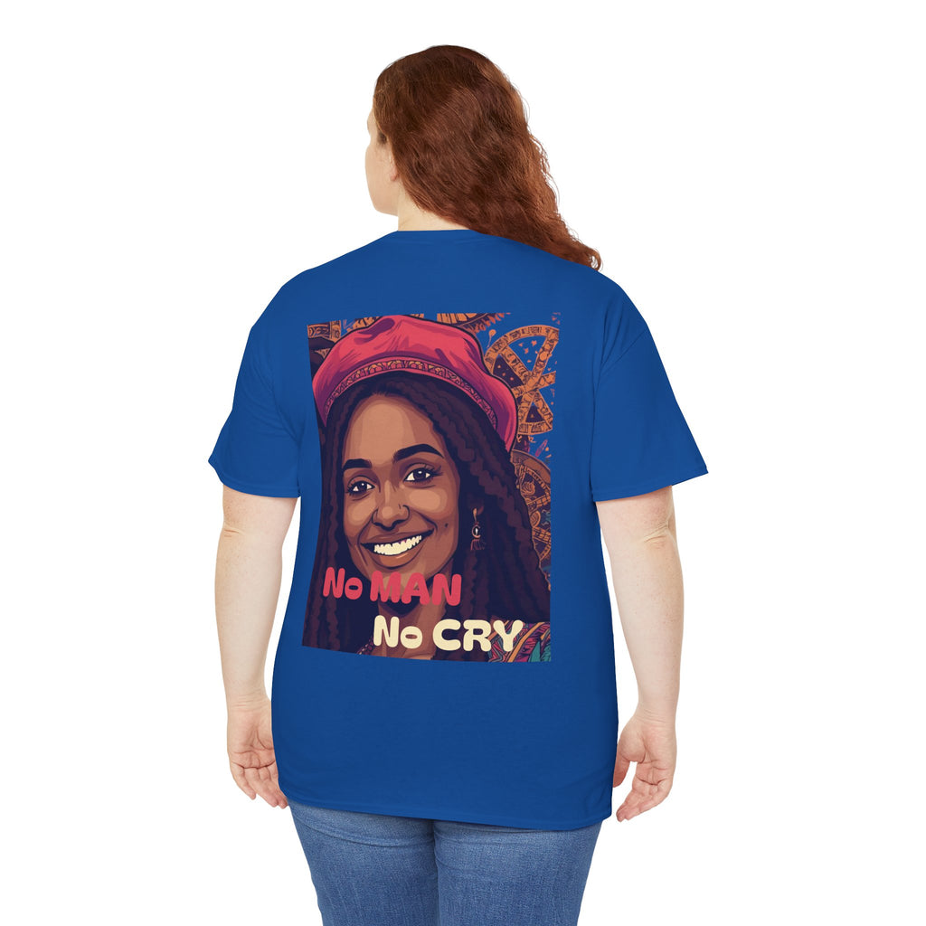 Unisex Heavy Cotton Tee with 'No Man No Cry' Artwork, Vintage Tee, Music Lover Gift,  Inspired Shirt, Casual Streetwear