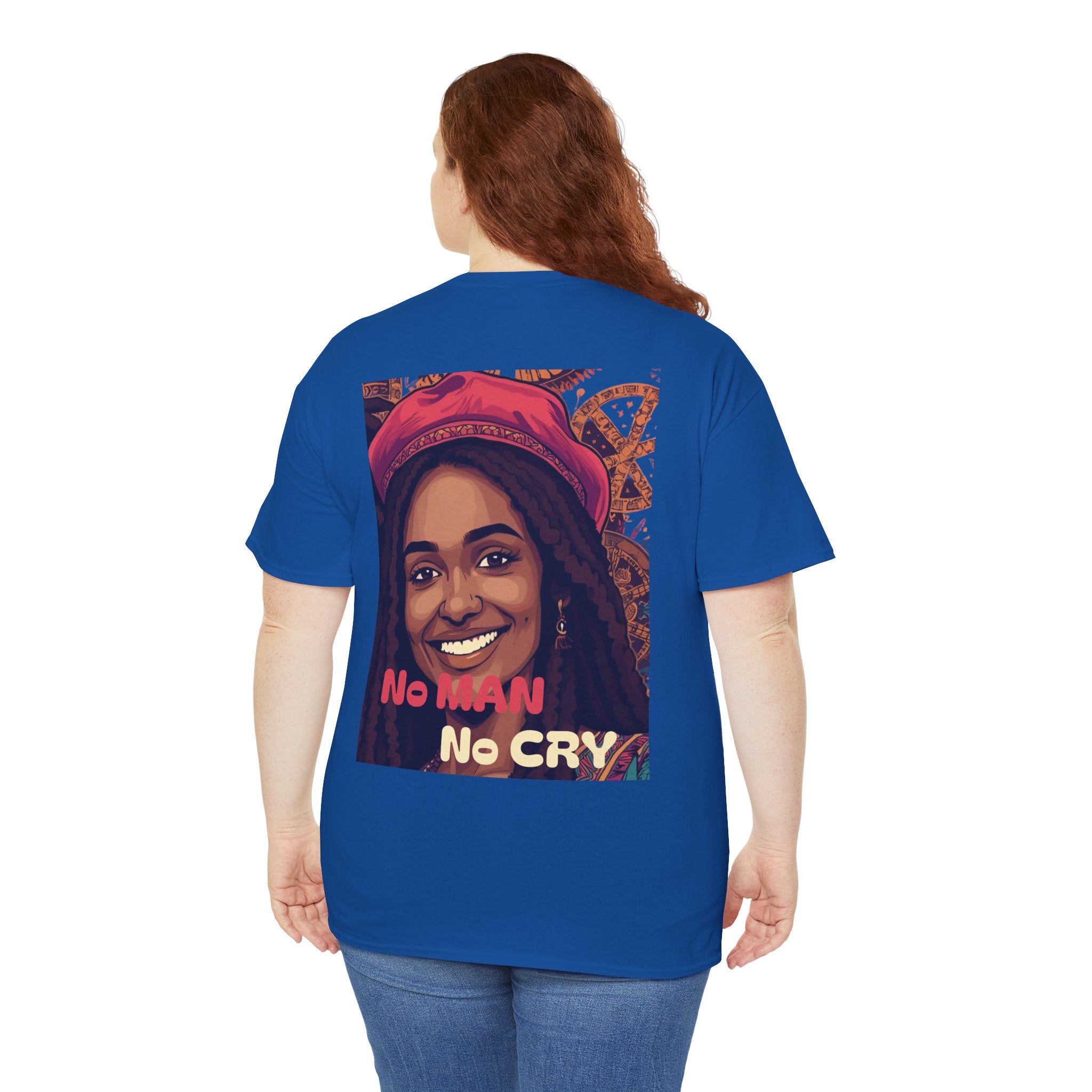 Unisex Heavy Cotton Tee with 'No Man No Cry' Artwork, Vintage Tee, Music Lover Gift,  Inspired Shirt, Casual Streetwear