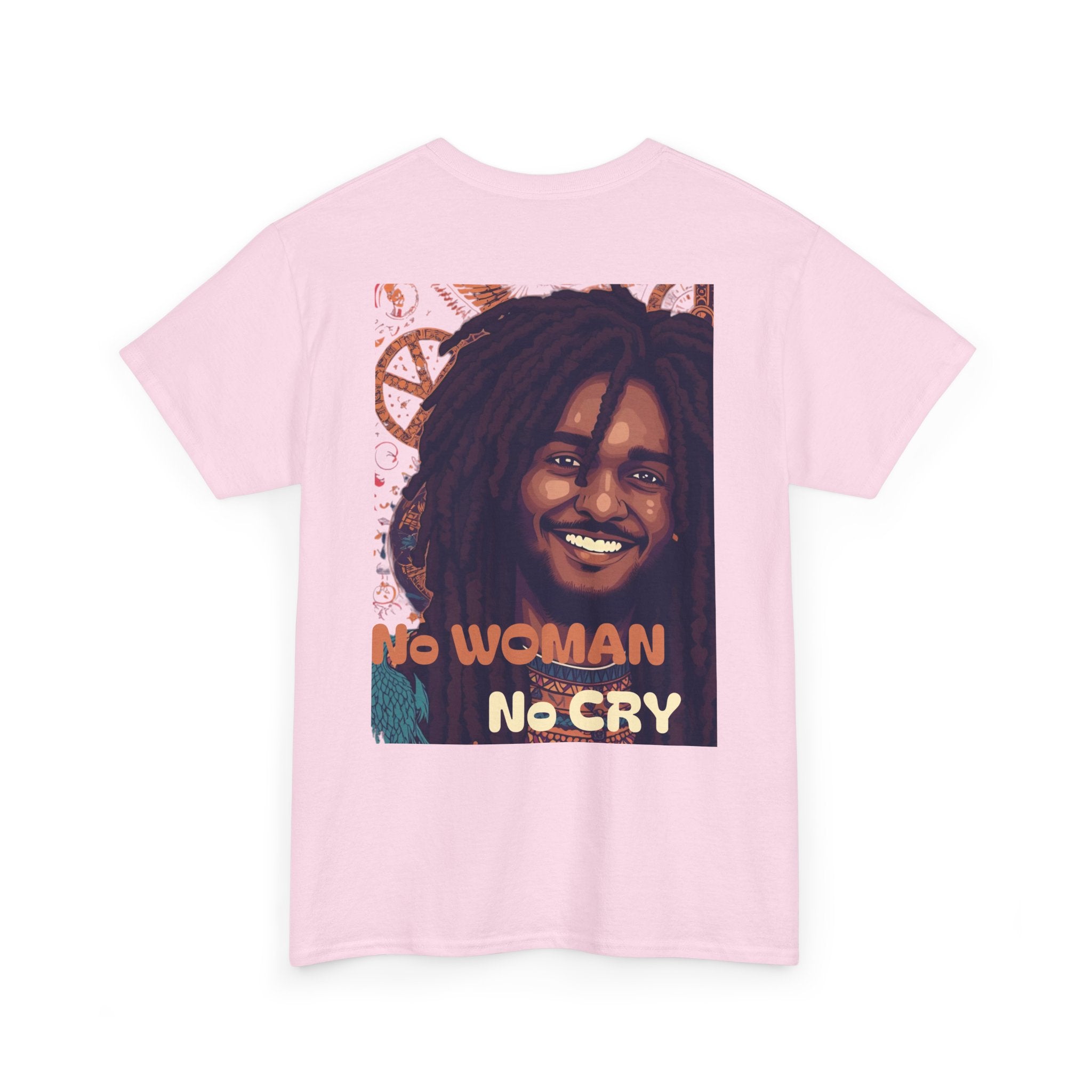 Unisex Heavy Cotton Tee with 'No Woman No Cry' Artwork, Vintage Tee, Music Lover Gift,  Inspired Shirt, Casual Streetwear