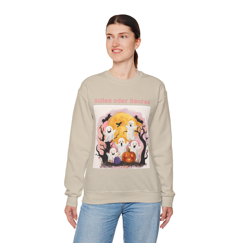 Halloween Ghost Sweatshirt, Cozy Unisex Crewneck for Fall, Perfect for Halloween Parties, Autumn Fashion, Spooky Season Wear