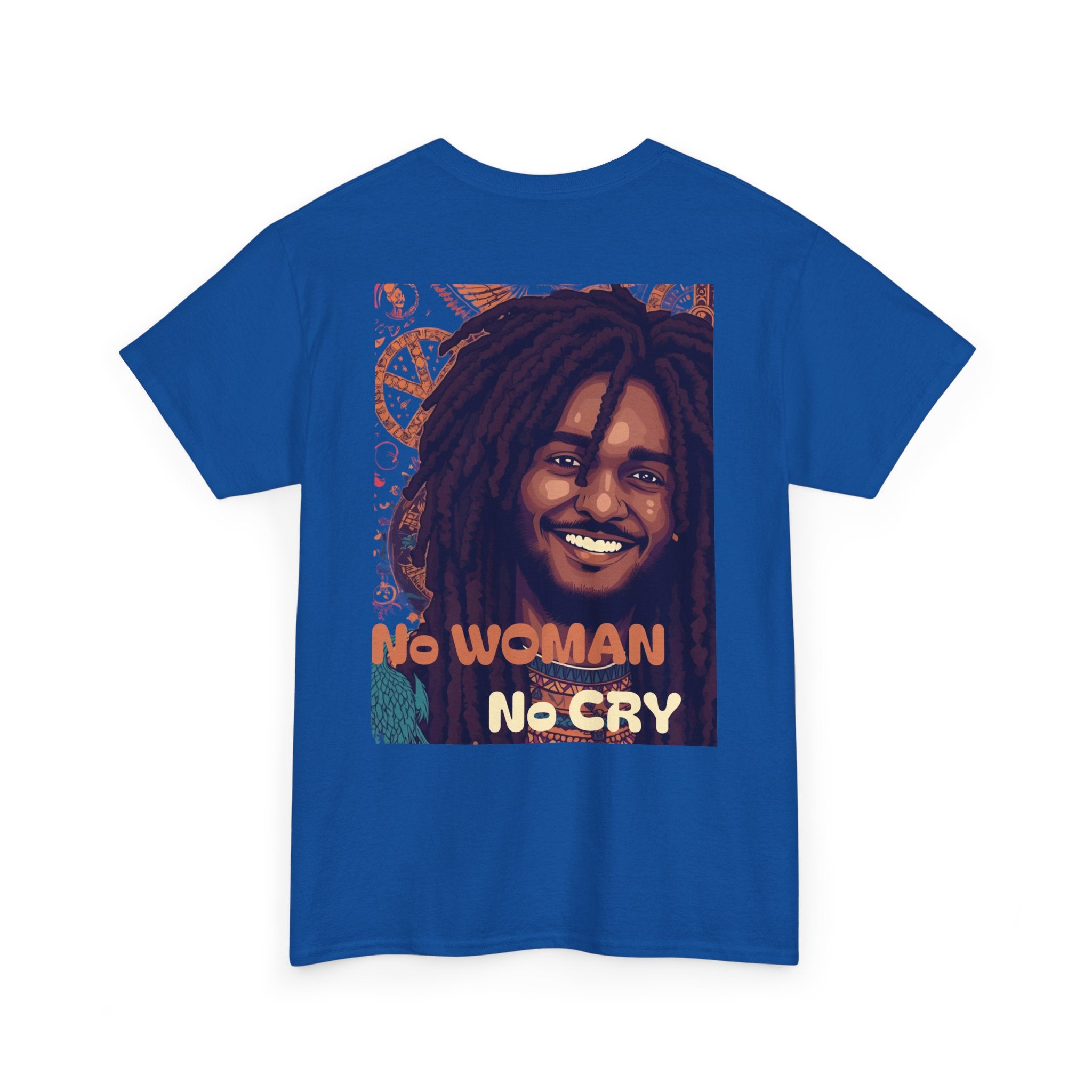 Unisex Heavy Cotton Tee with 'No Woman No Cry' Artwork, Vintage Tee, Music Lover Gift,  Inspired Shirt, Casual Streetwear