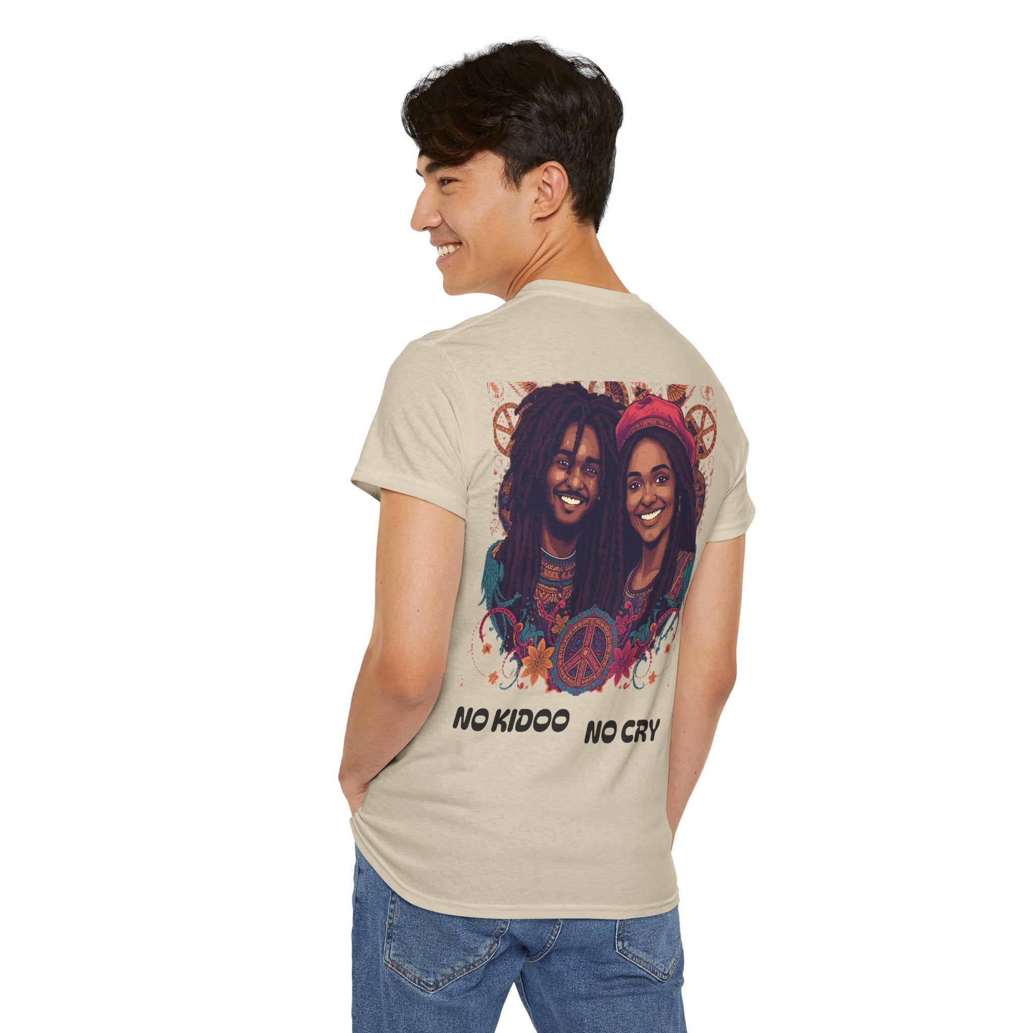 Unisex Heavy Cotton Tee with 'No Kids No Cry' Artwork, Vintage Tee, Music Lover Gift,  Inspired Shirt, Casual Streetwear
