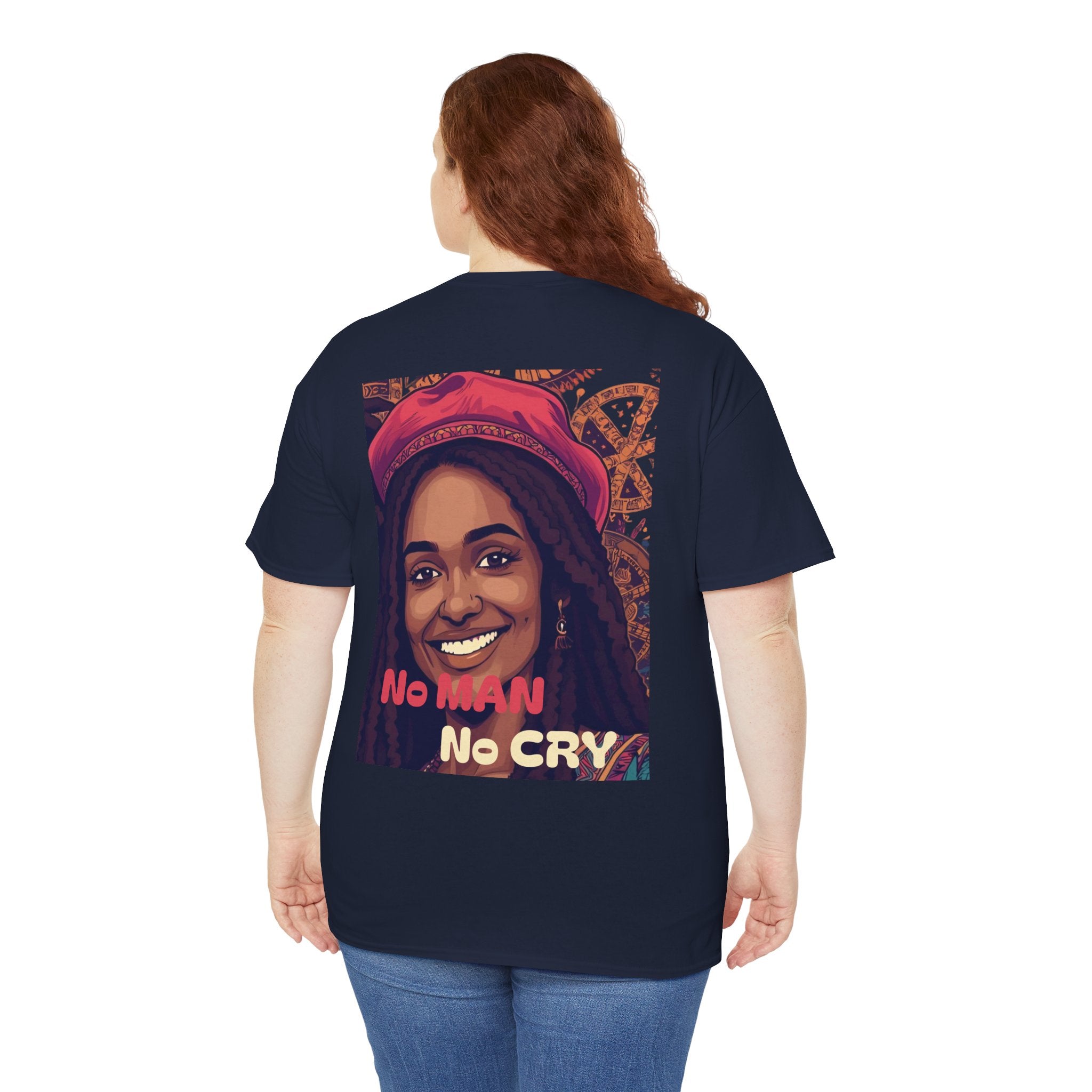 Unisex Heavy Cotton Tee with 'No Man No Cry' Artwork, Vintage Tee, Music Lover Gift,  Inspired Shirt, Casual Streetwear