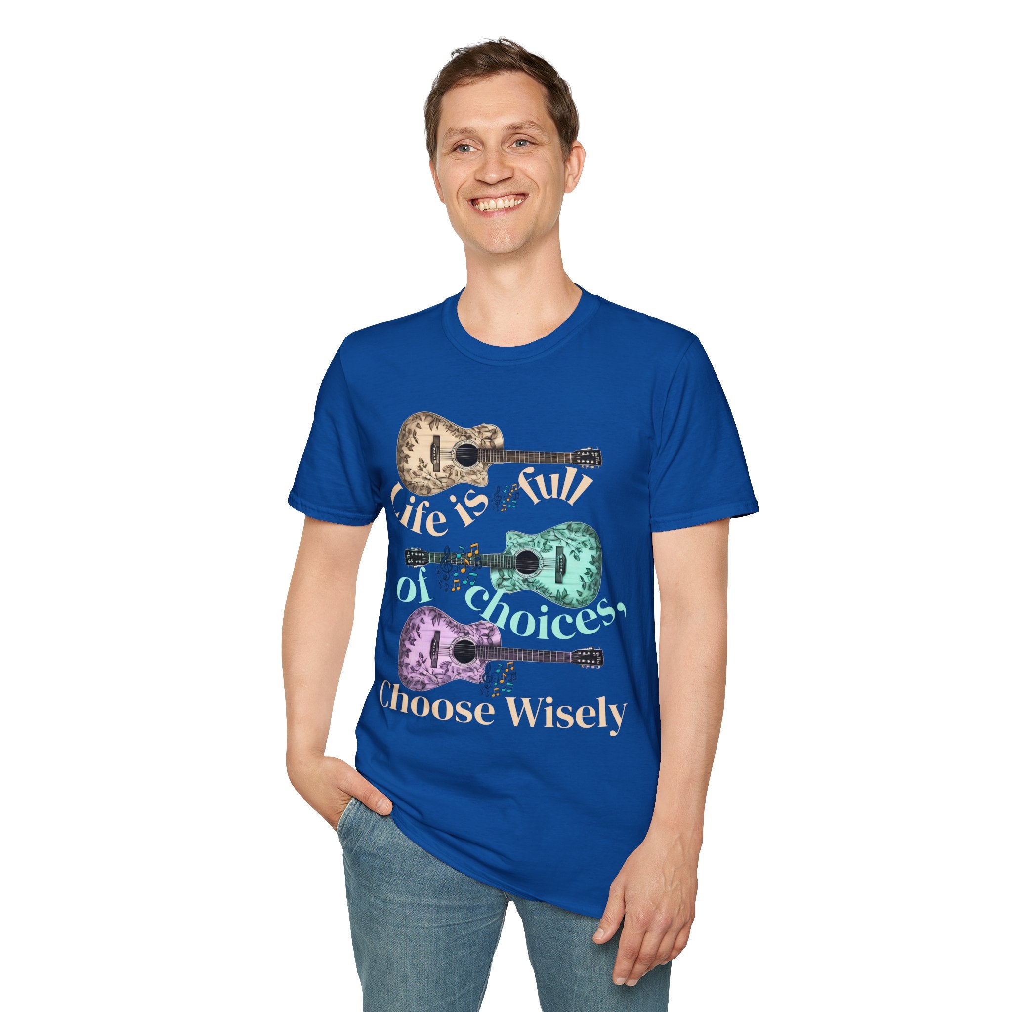 Life is full of choices quote- Guitarist Softstyle - - T-Shirt