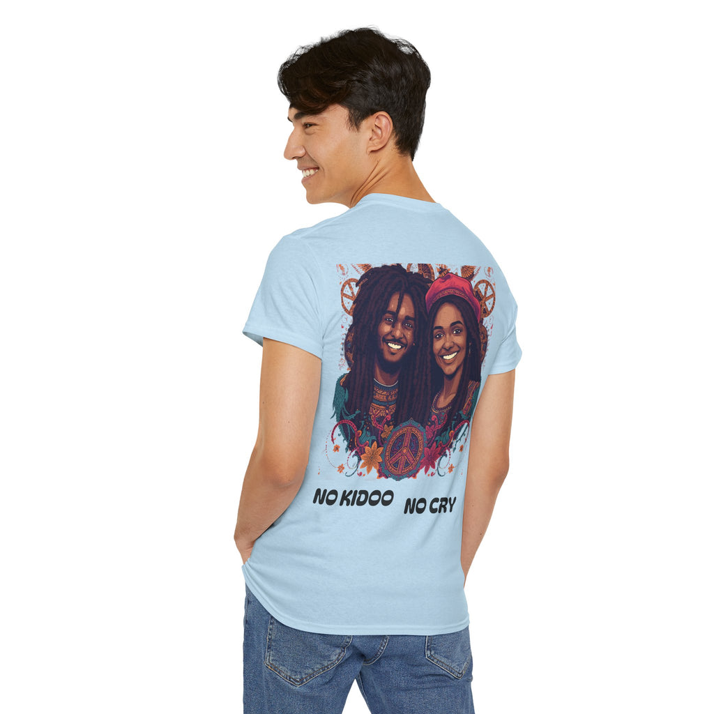 Unisex Heavy Cotton Tee with 'No Kids No Cry' Artwork, Vintage Tee, Music Lover Gift,  Inspired Shirt, Casual Streetwear