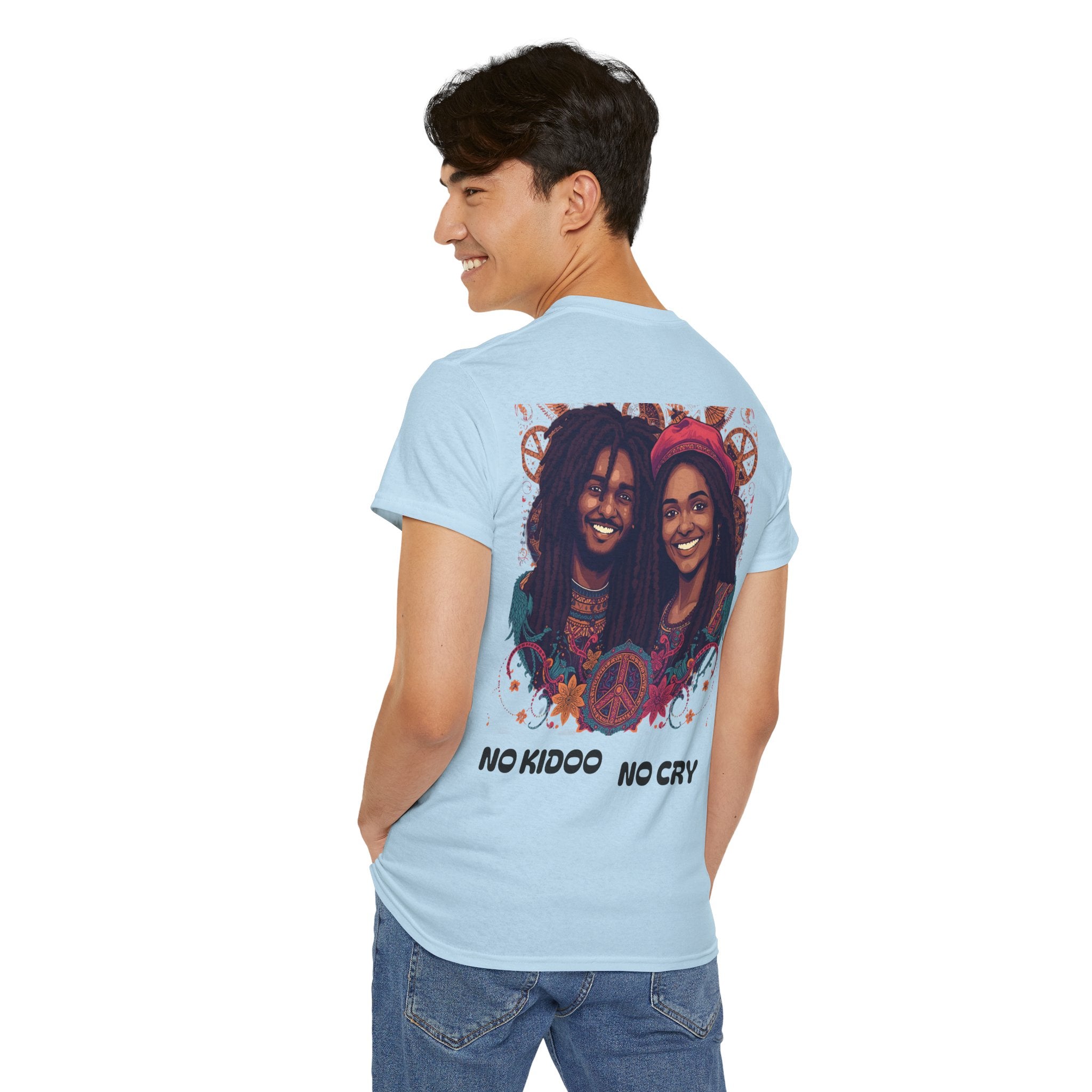 Unisex Heavy Cotton Tee with 'No Kids No Cry' Artwork, Vintage Tee, Music Lover Gift,  Inspired Shirt, Casual Streetwear
