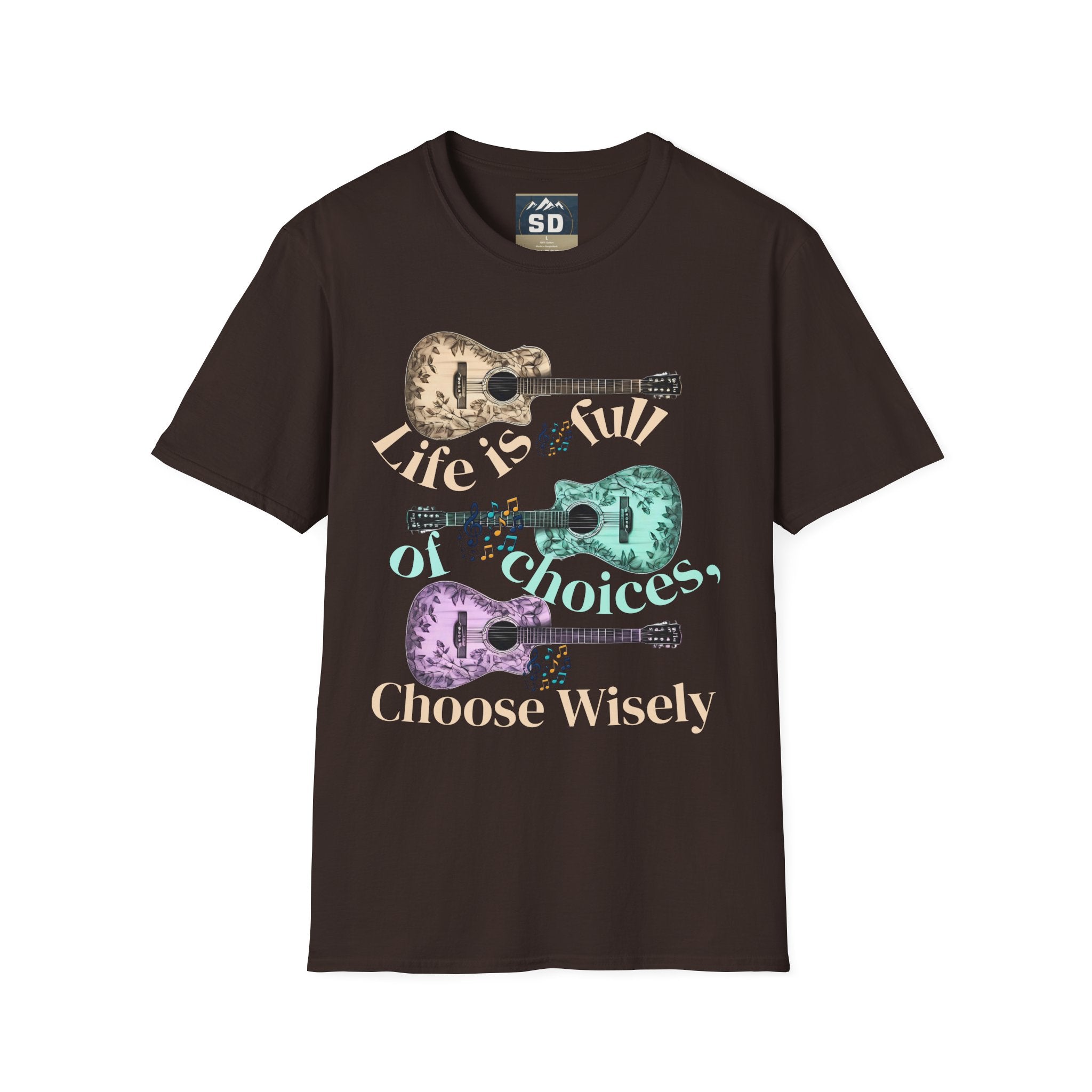 Life is full of choices quote- Guitarist Softstyle - - T-Shirt