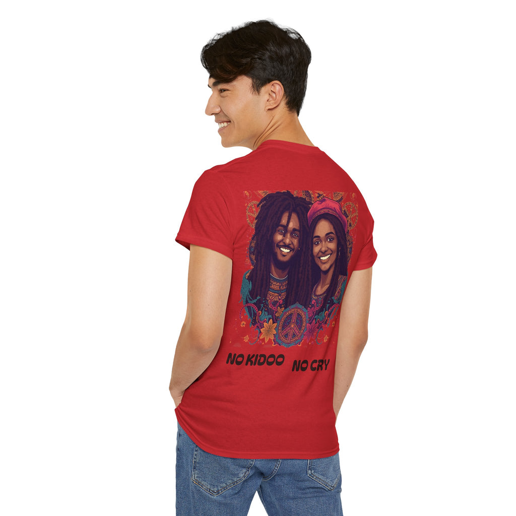 Unisex Heavy Cotton Tee with 'No Kids No Cry' Artwork, Vintage Tee, Music Lover Gift,  Inspired Shirt, Casual Streetwear
